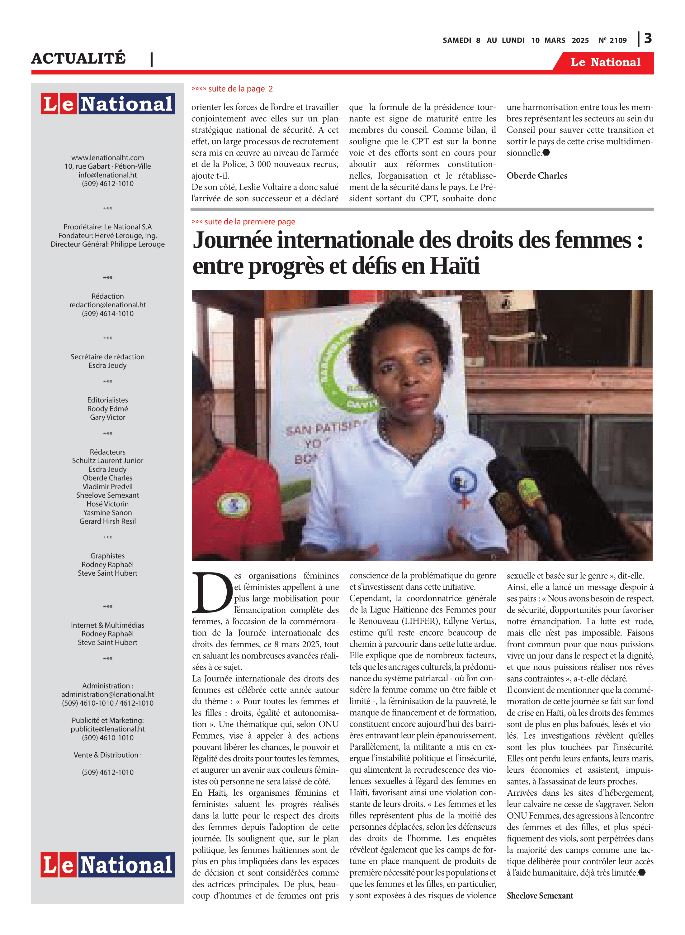 Page 3 de l'édition 2109