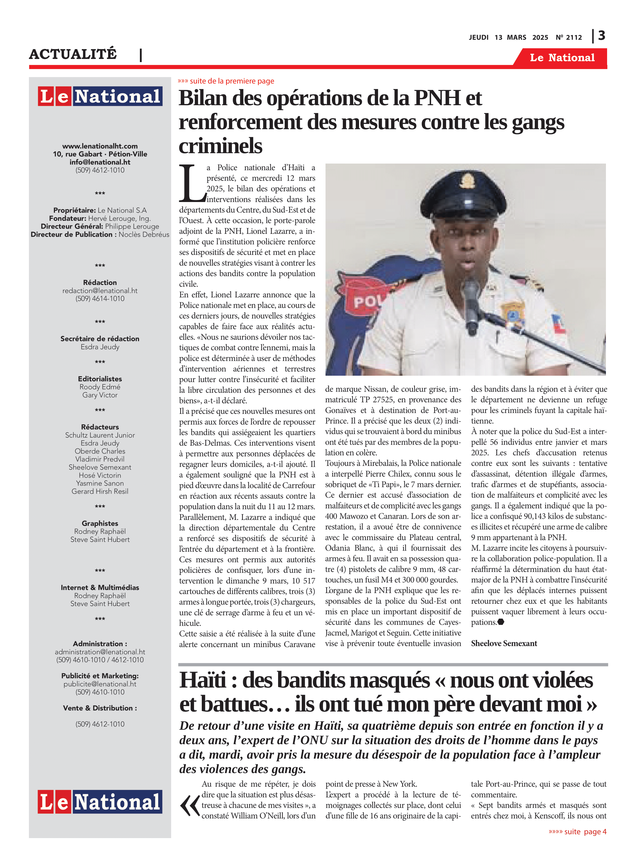 Page 3 de l'édition 2112