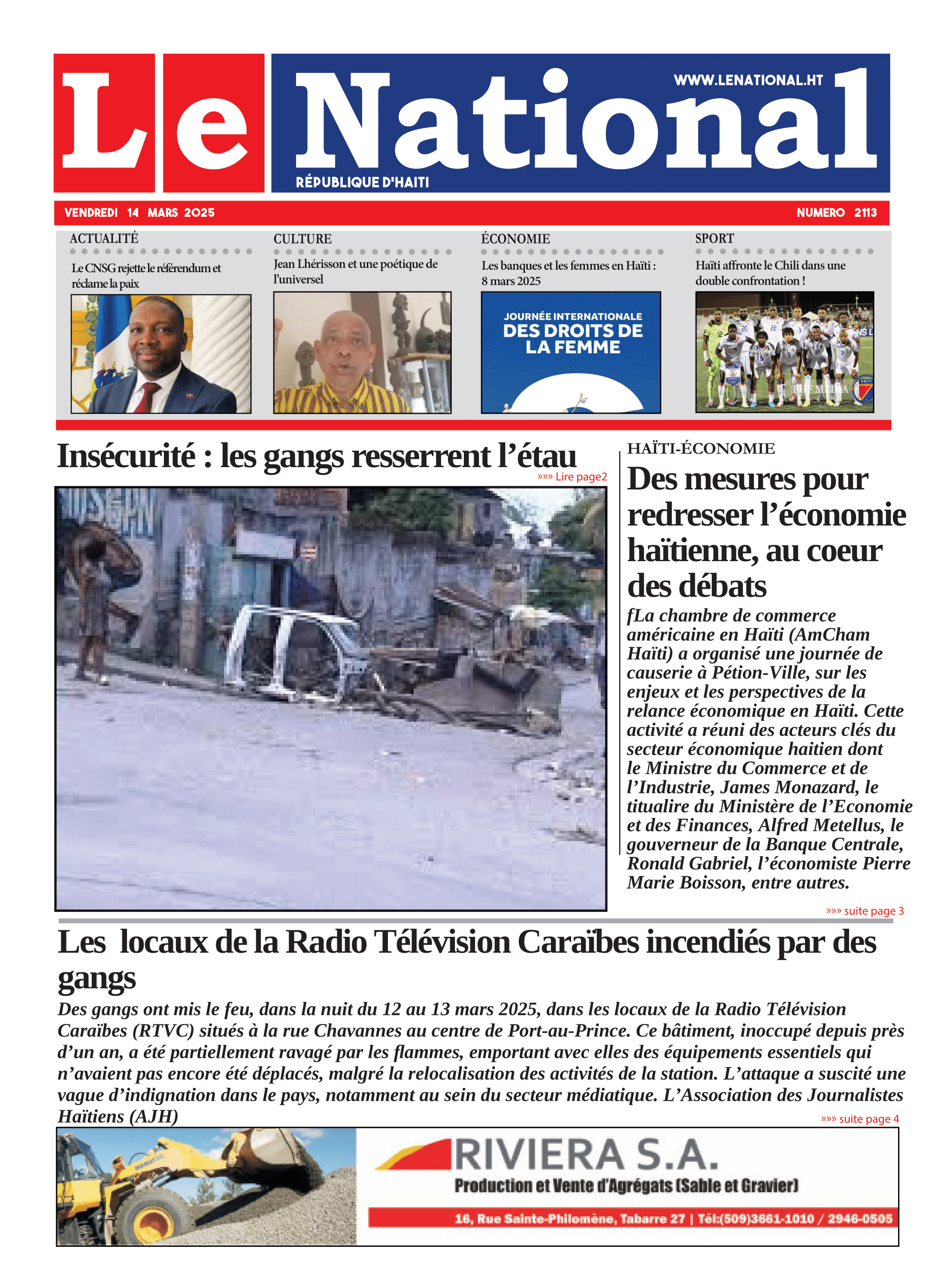 Page 1 de l'édition 2113