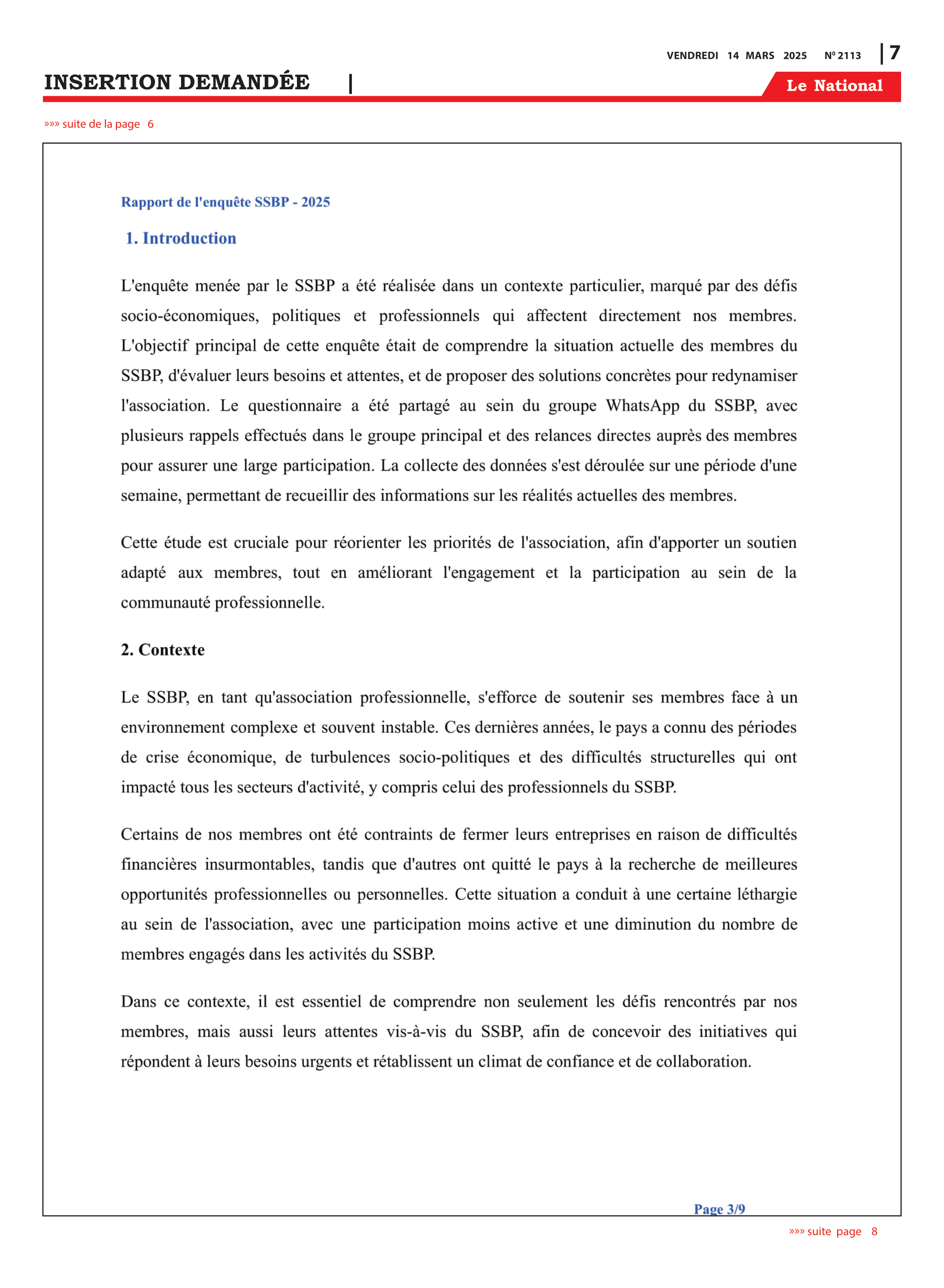 Page 7 de l'édition 2113