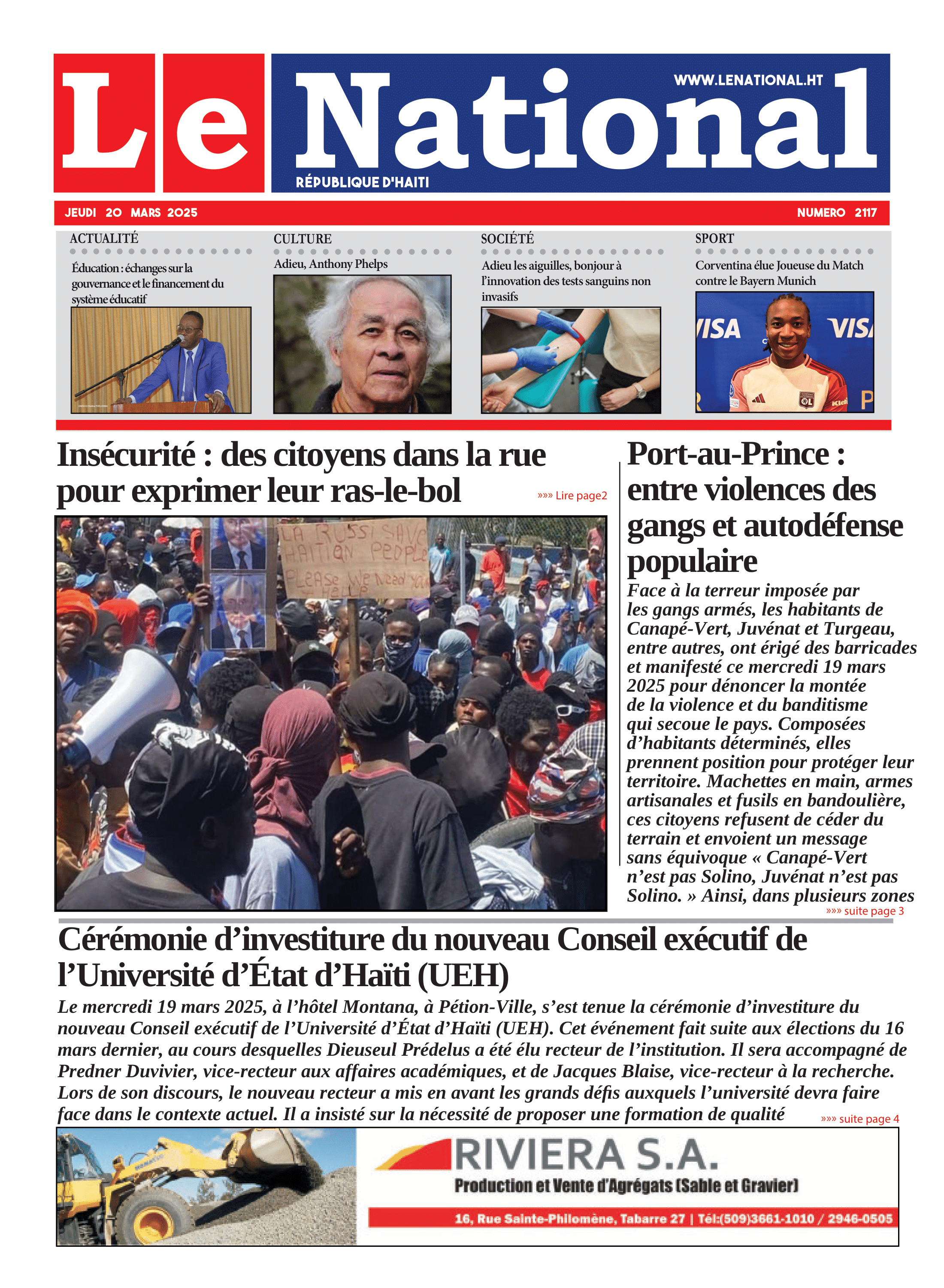 Page 1 de l'édition 2117