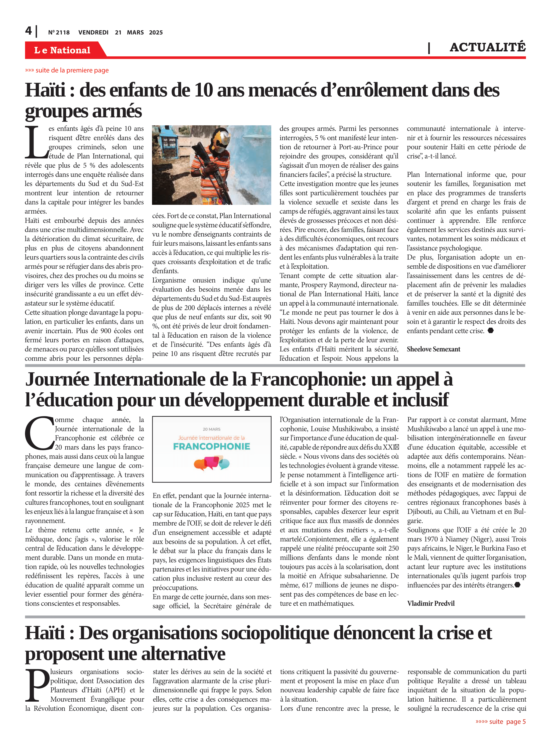 Page 4 de l'édition 2118