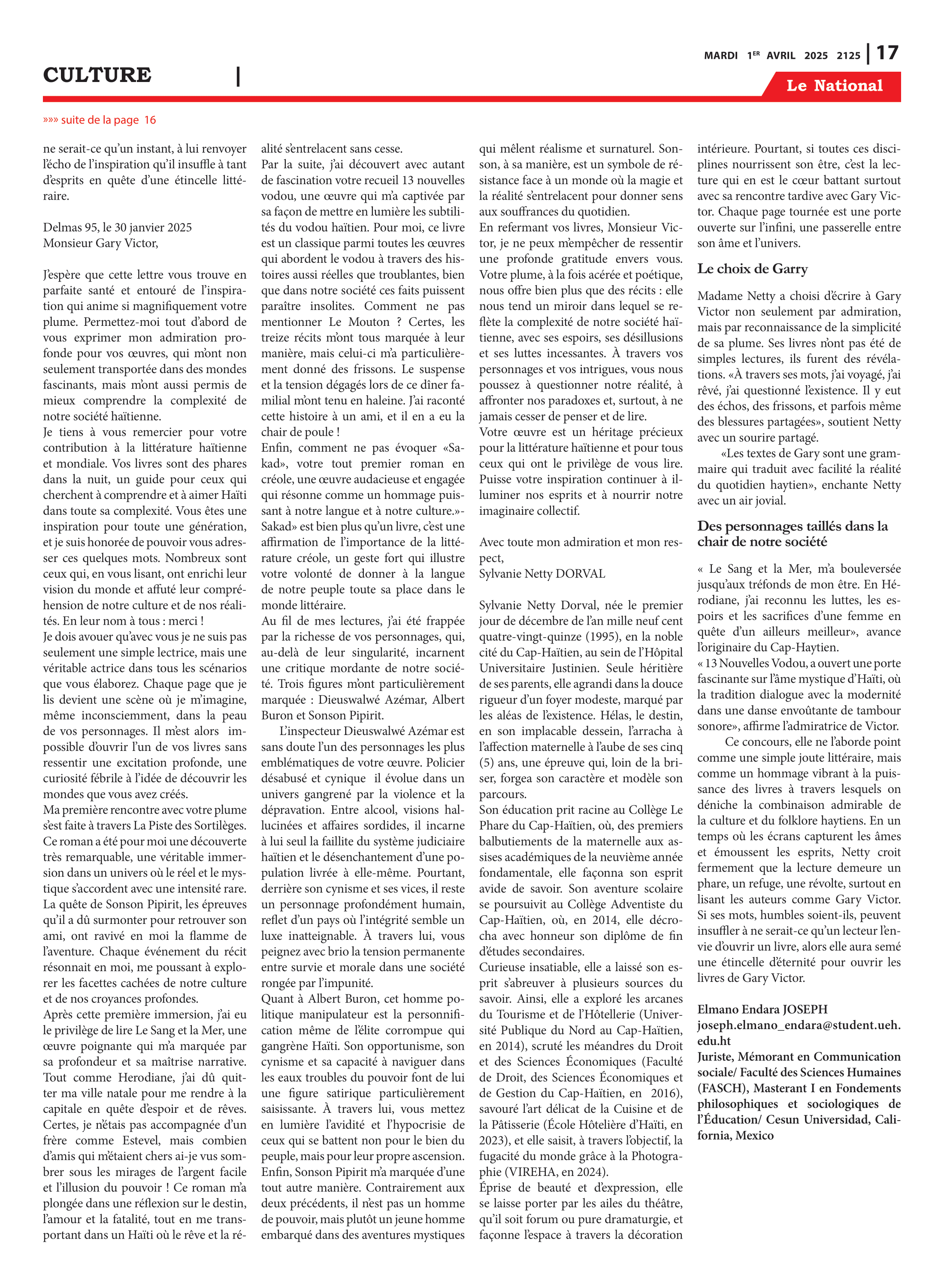Page 17 de l'édition 2125
