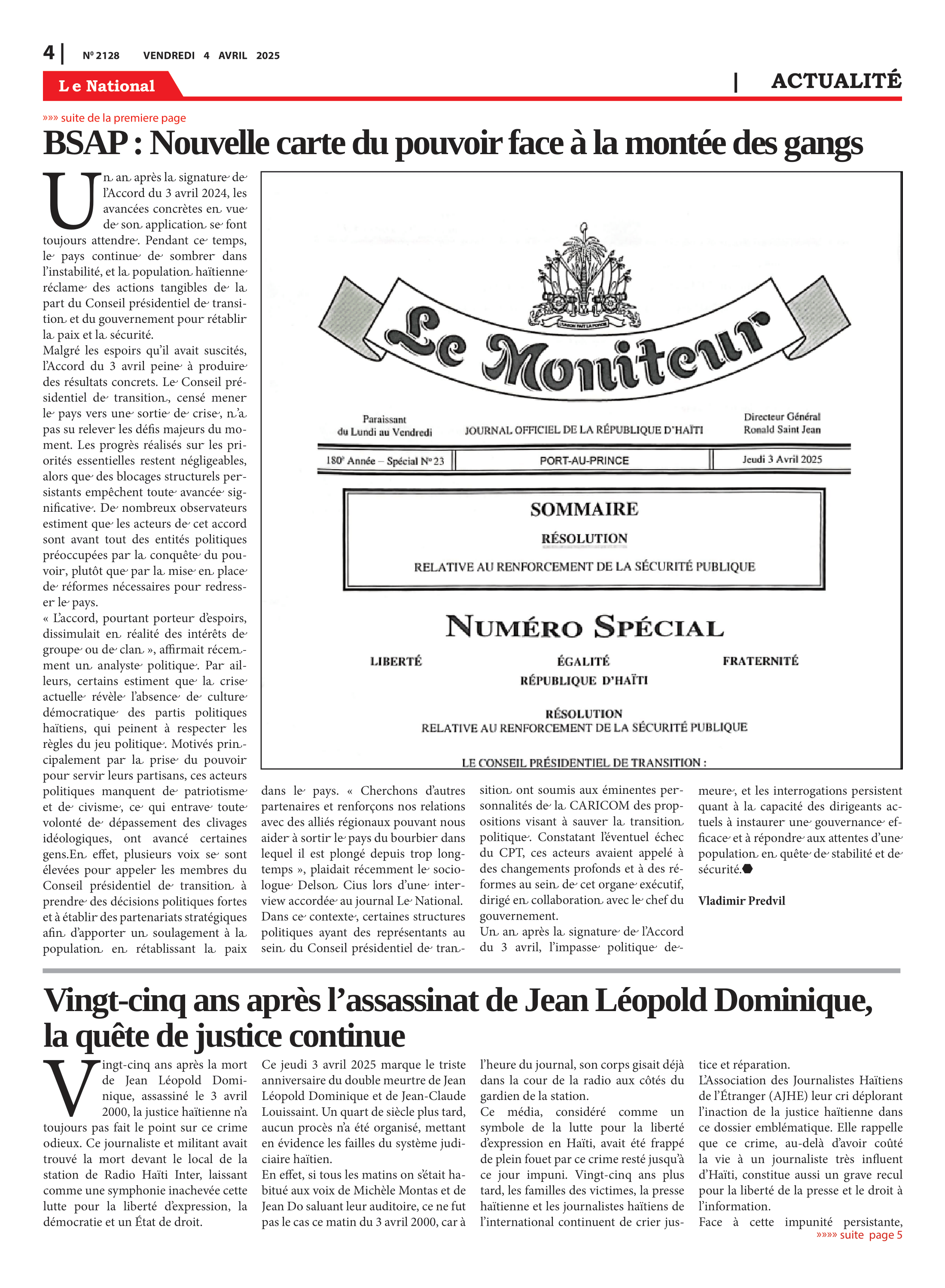 Page 4 de l'édition 2128