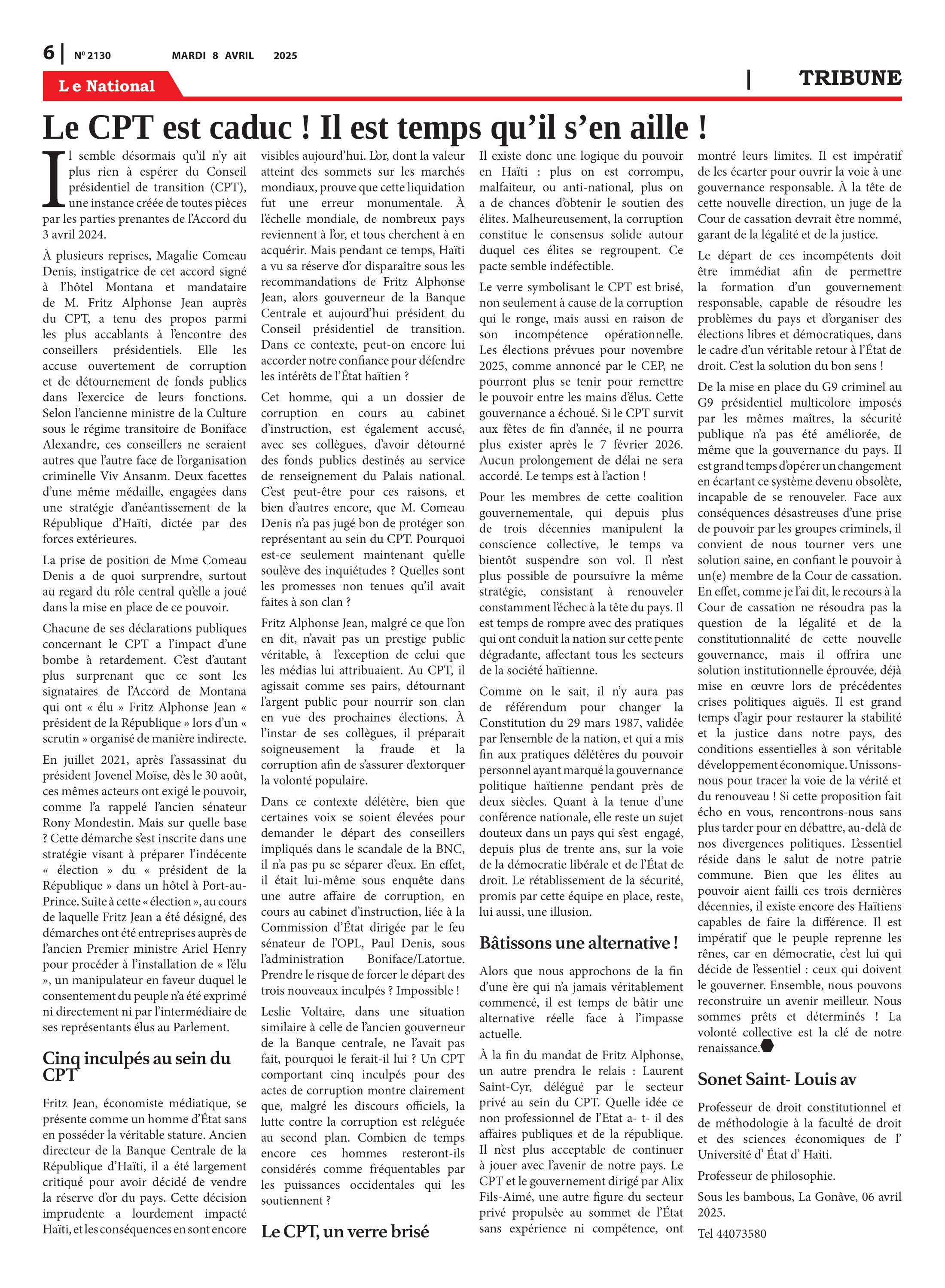 Page 6 de l'édition 2130