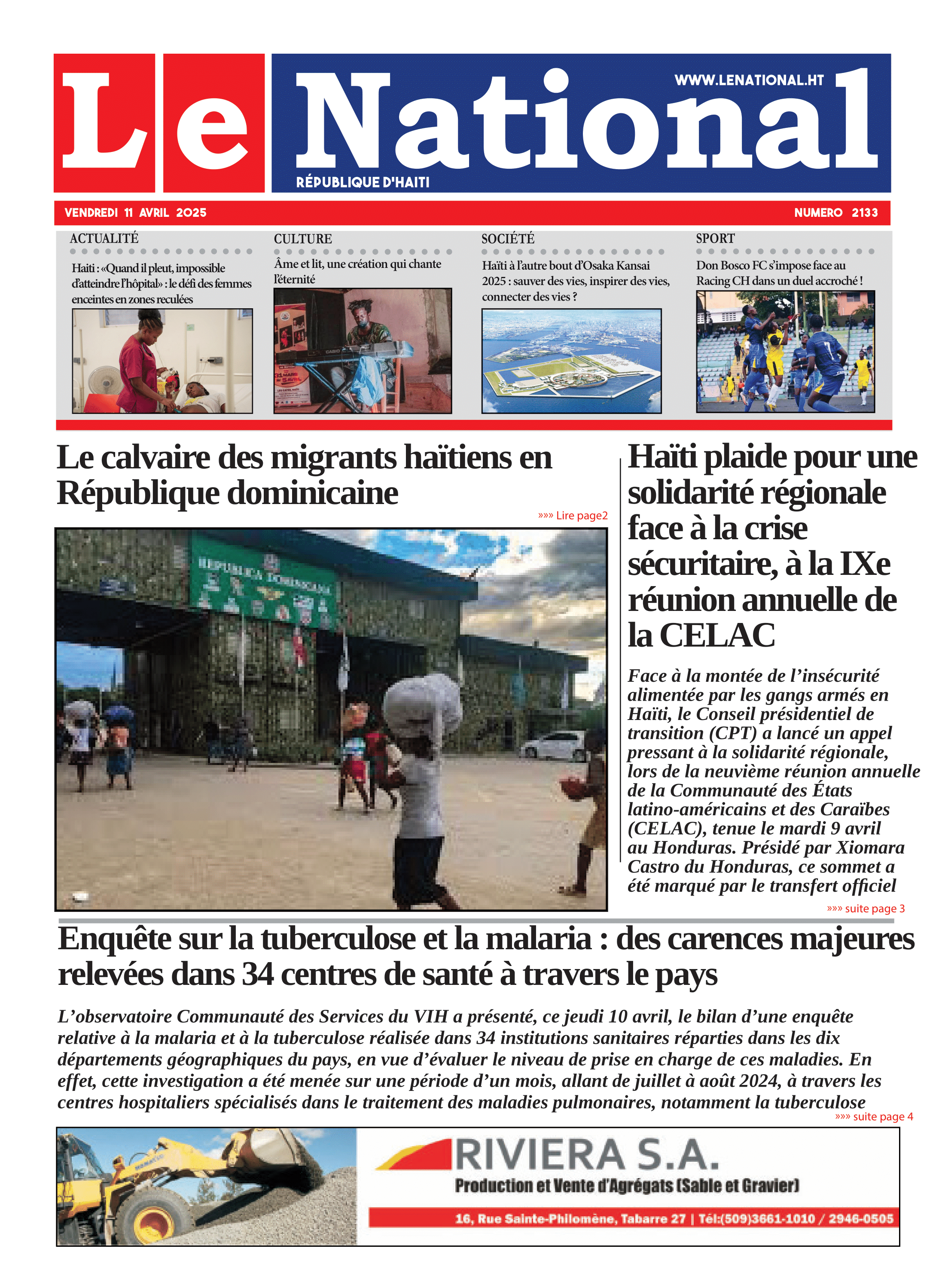 Page 1 de l'édition 2133
