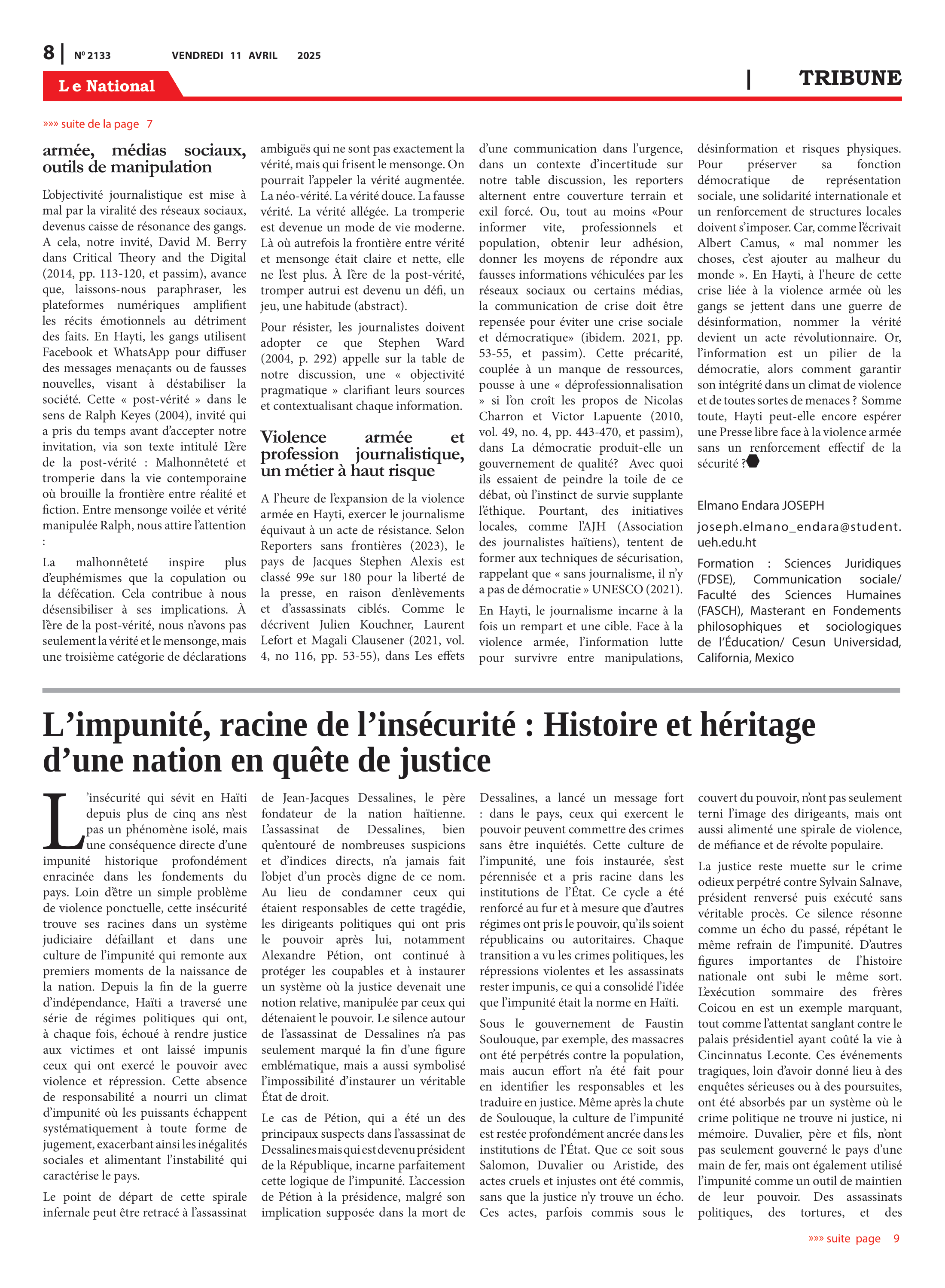 Page 8 de l'édition 2133