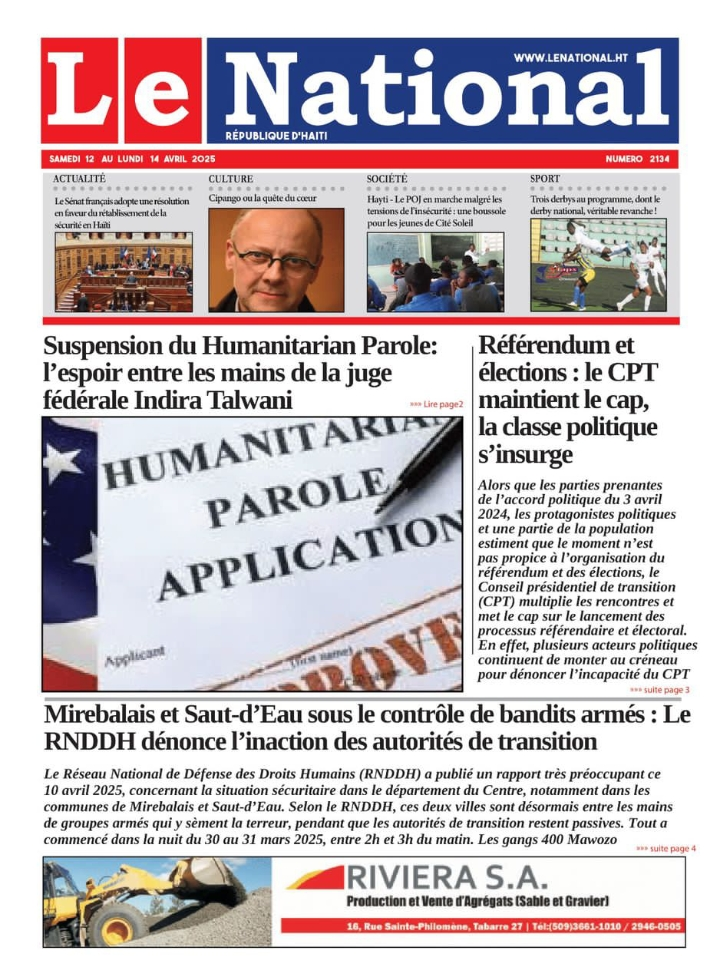 Page 1 de l'édition 2134