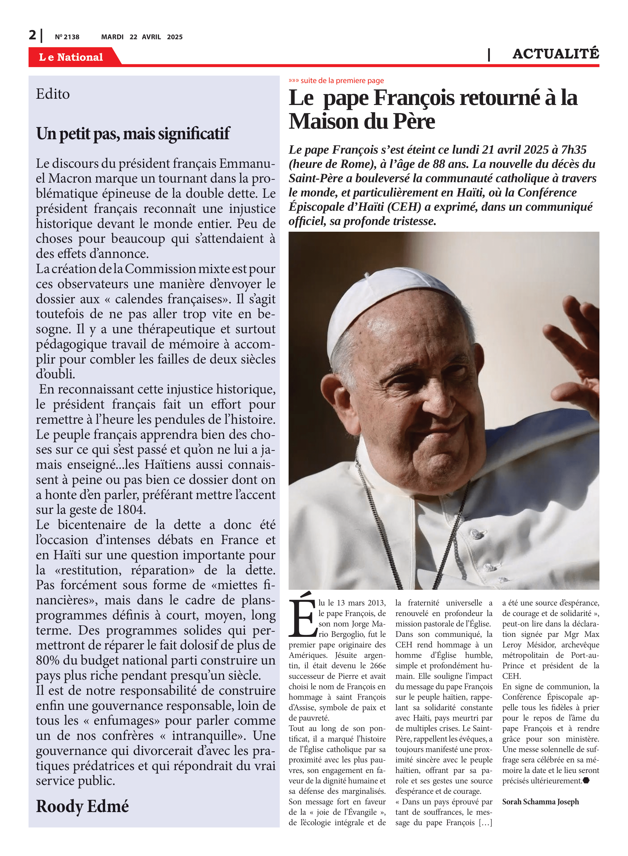 Page 2 de l'édition 2138