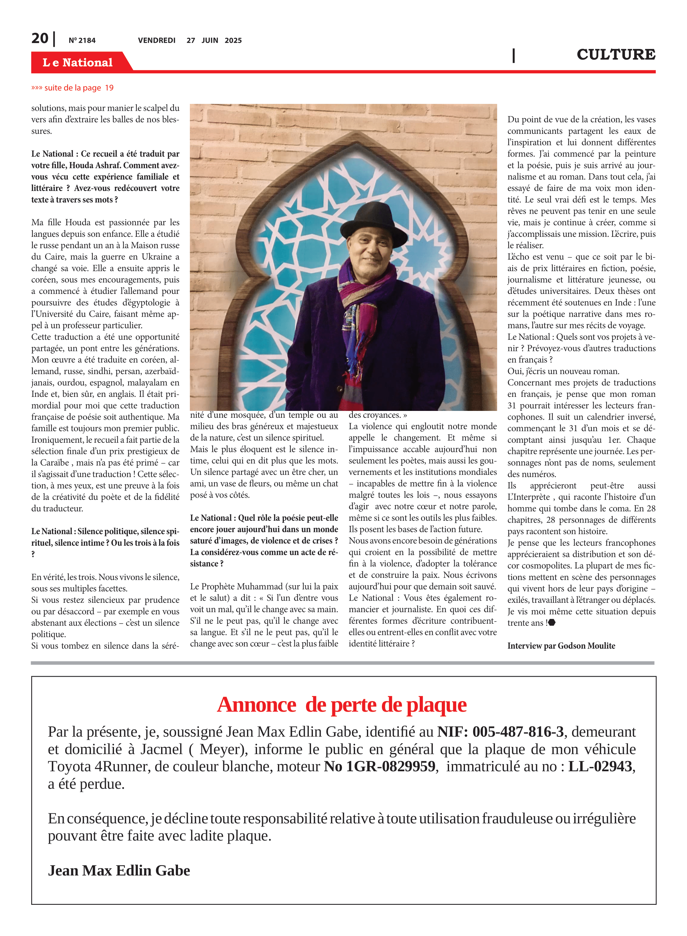 Page 20 de l'édition 2184