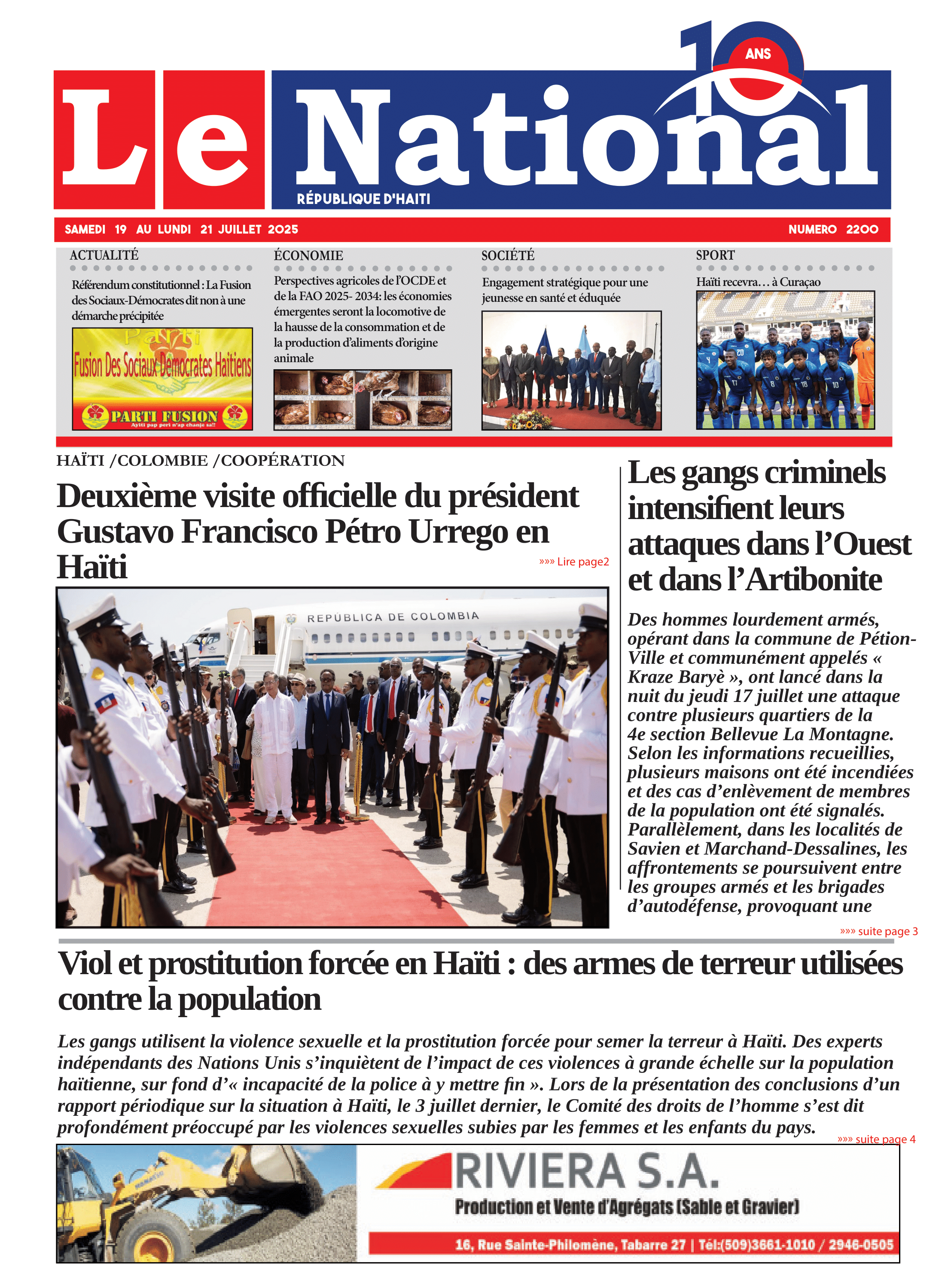 Page 1 de l'édition 2200