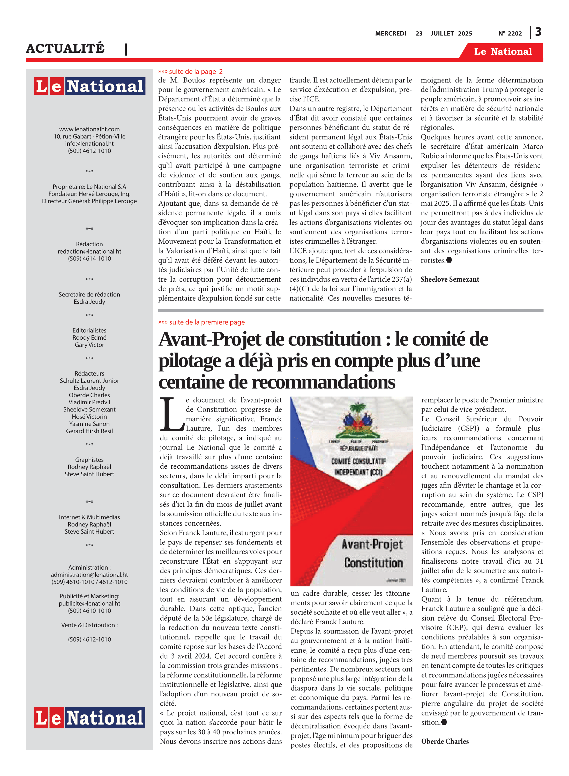 Page 3 de l'édition 2202