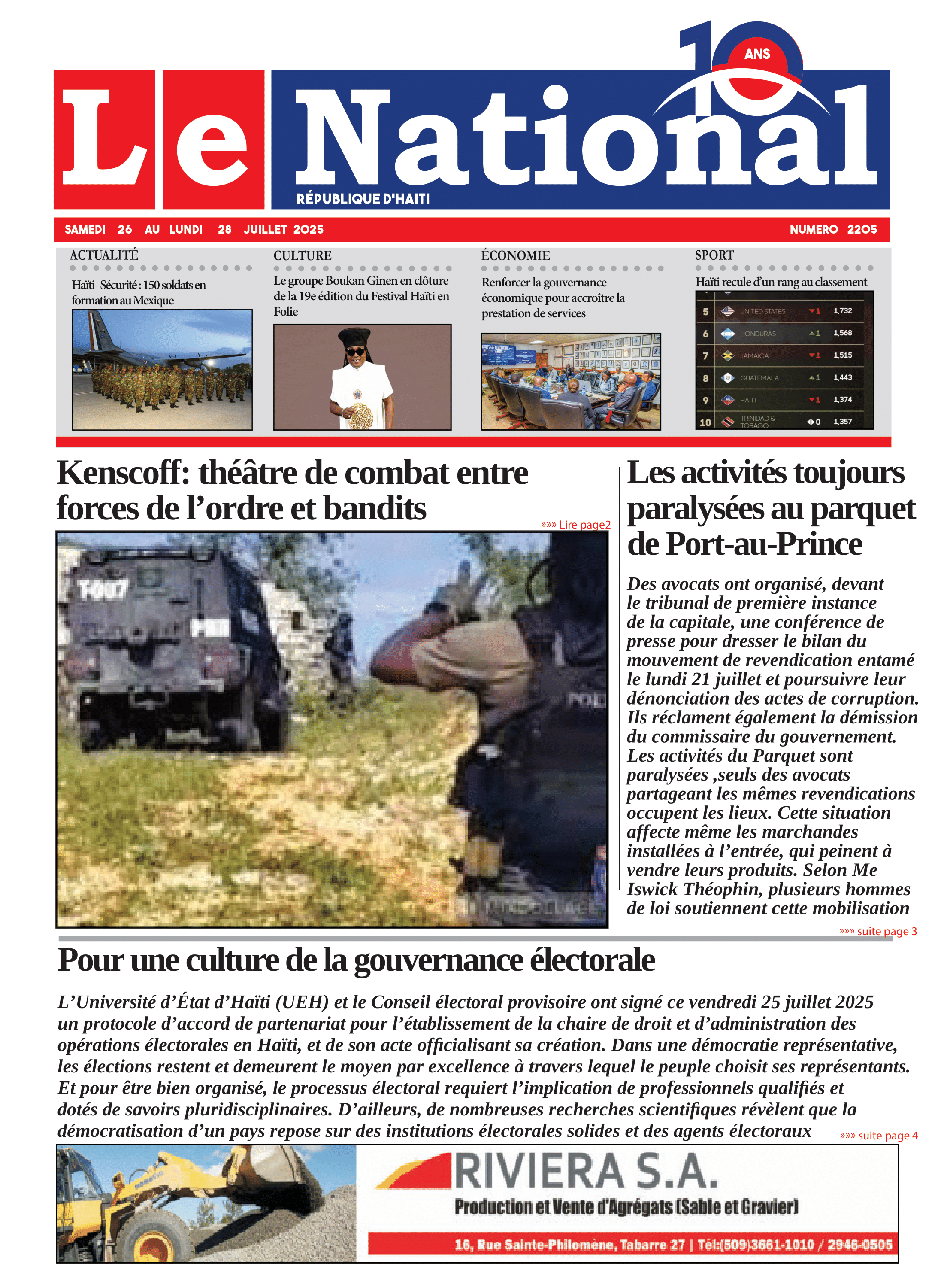 Page 1 de l'édition 2205