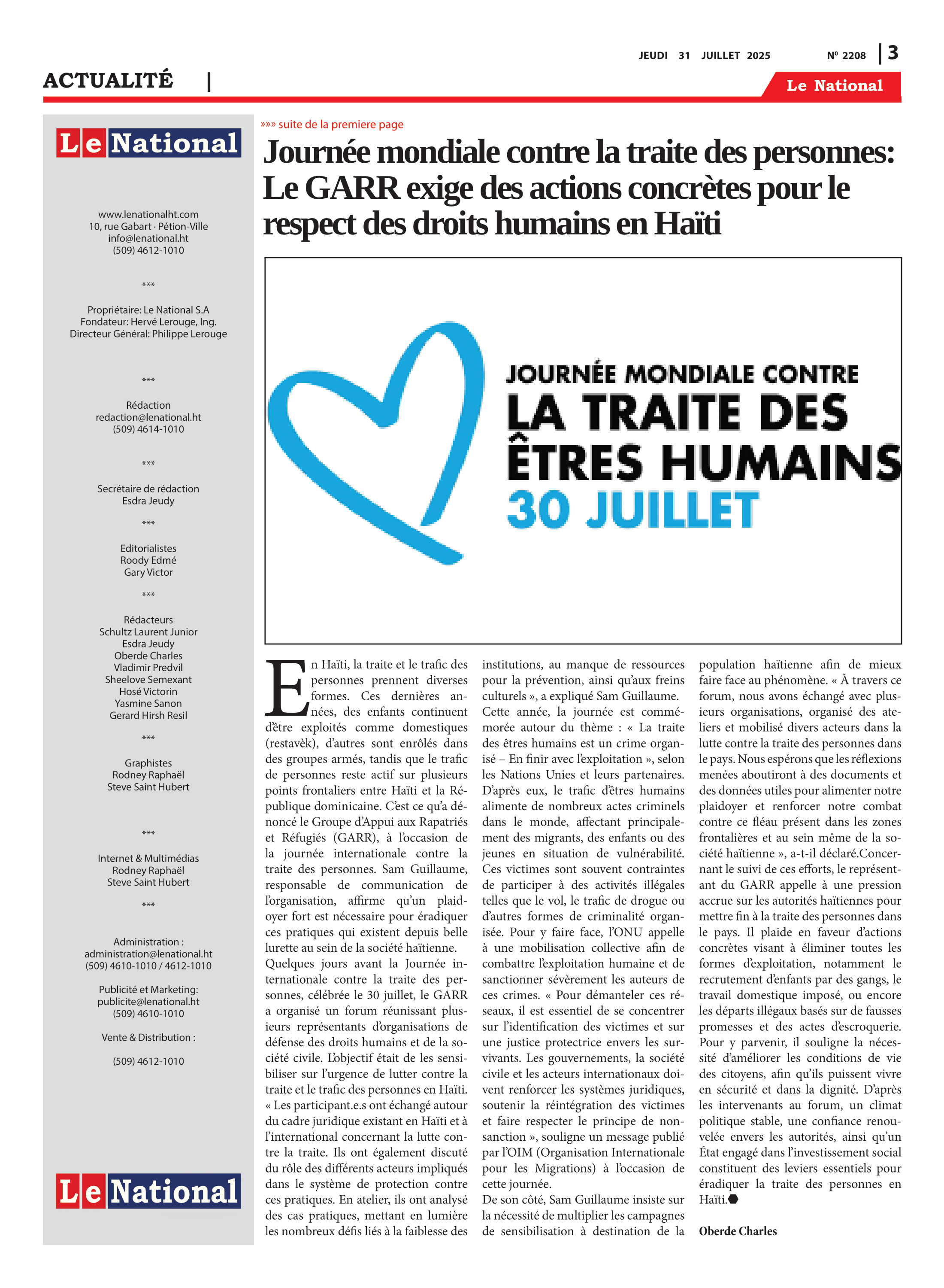 Page 3 de l'édition 2208