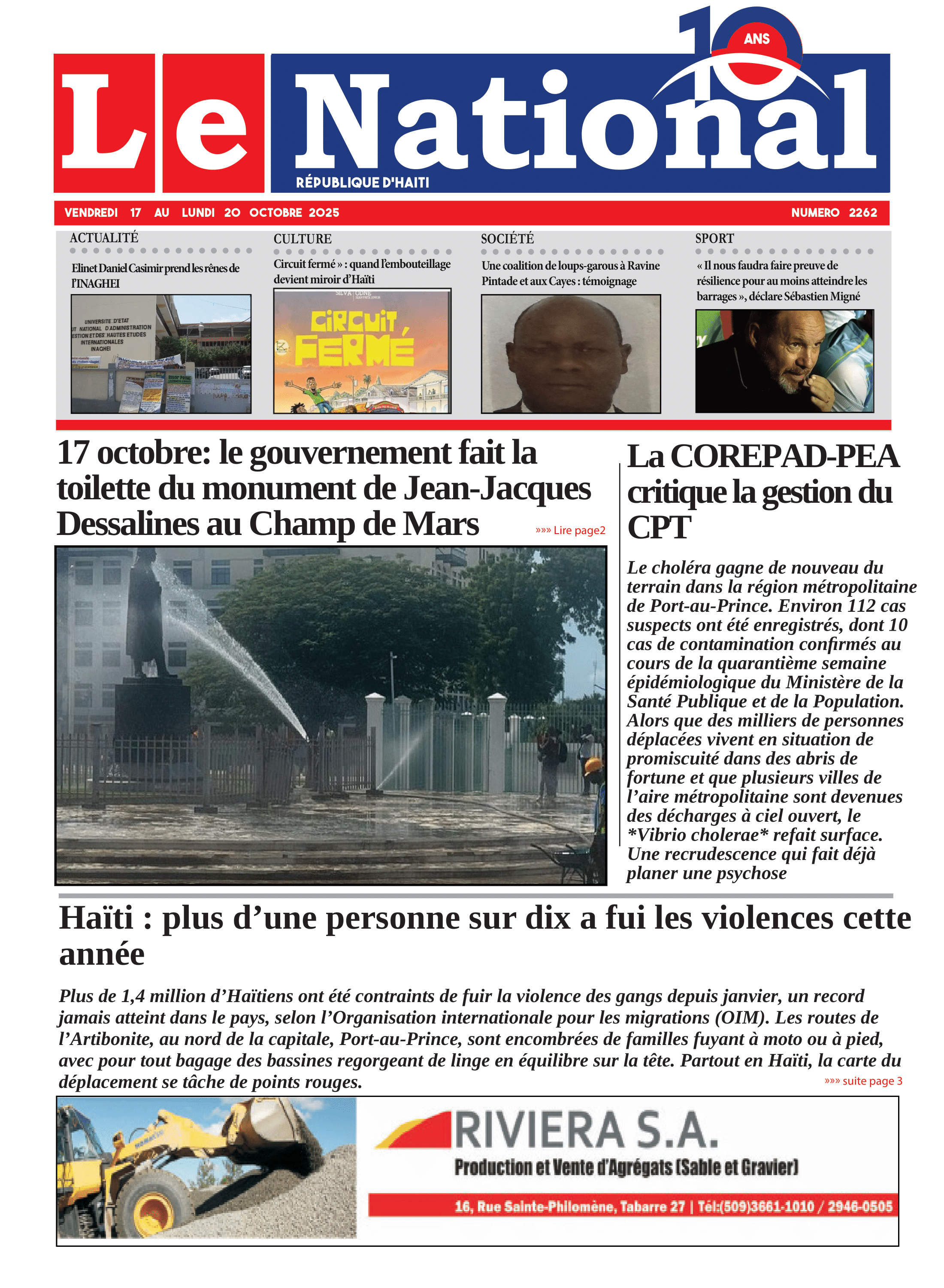 Page 1 de l'édition 2262
