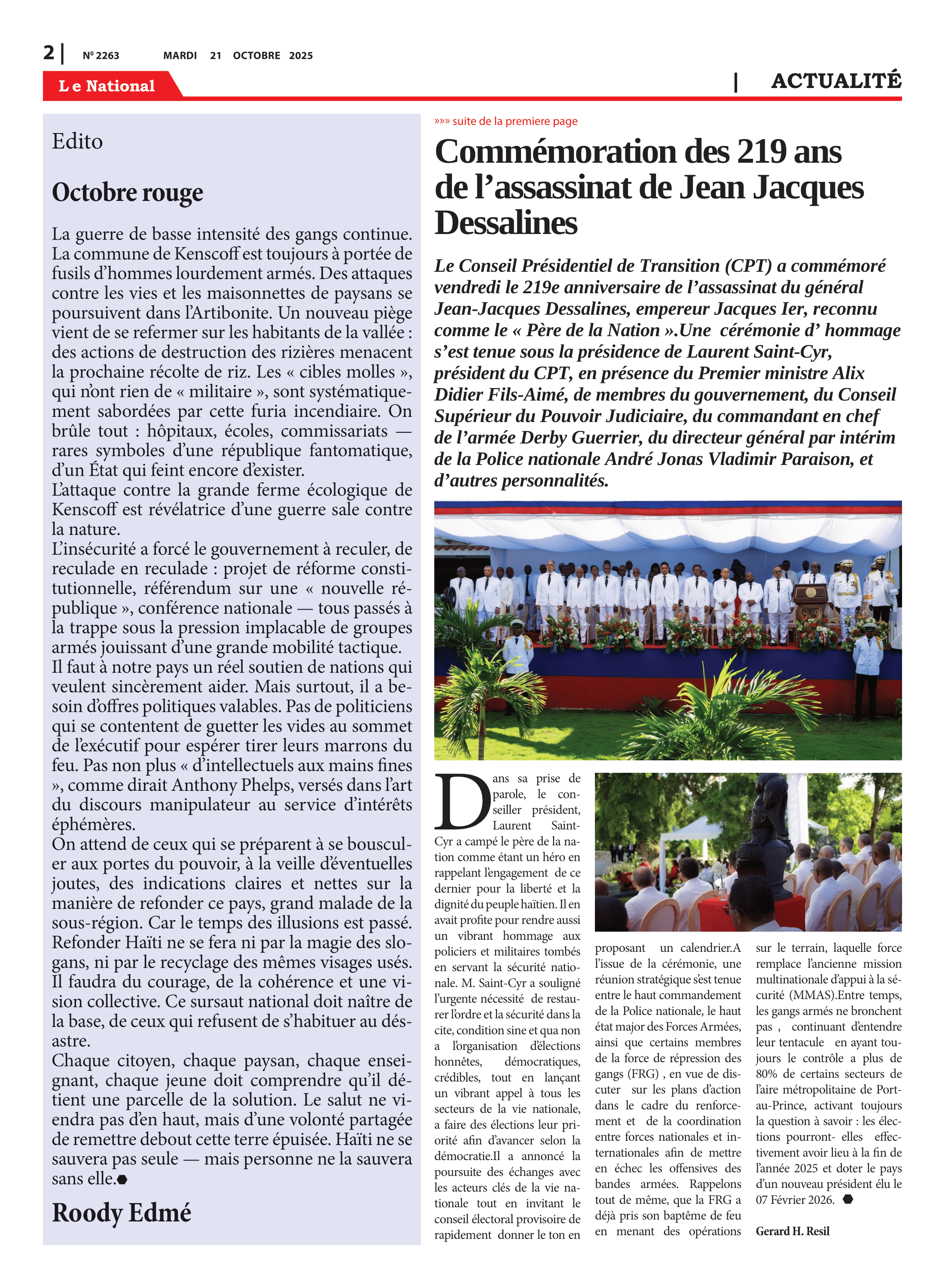 Page 2 de l'édition 2263