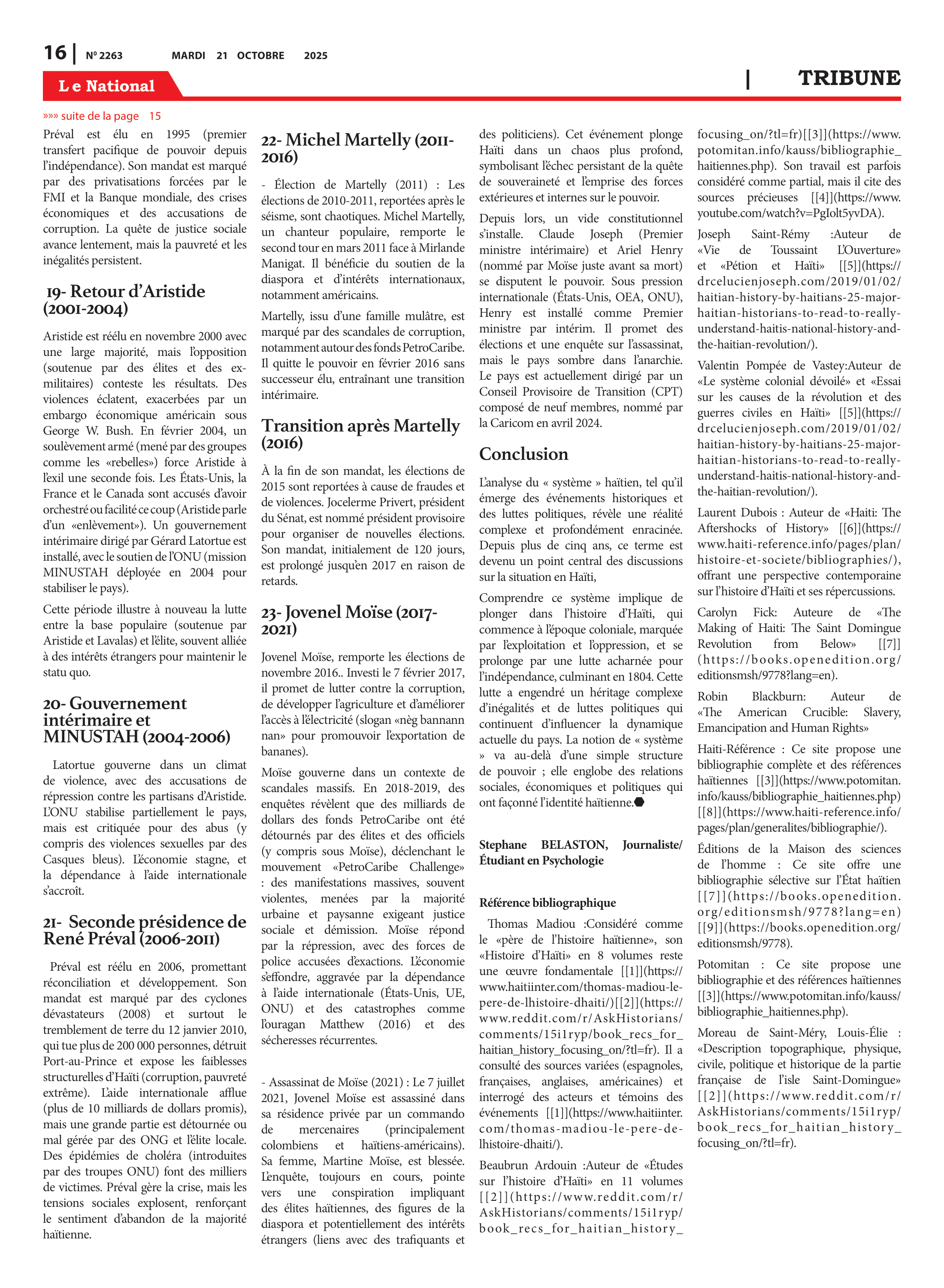 Page 16 de l'édition 2263