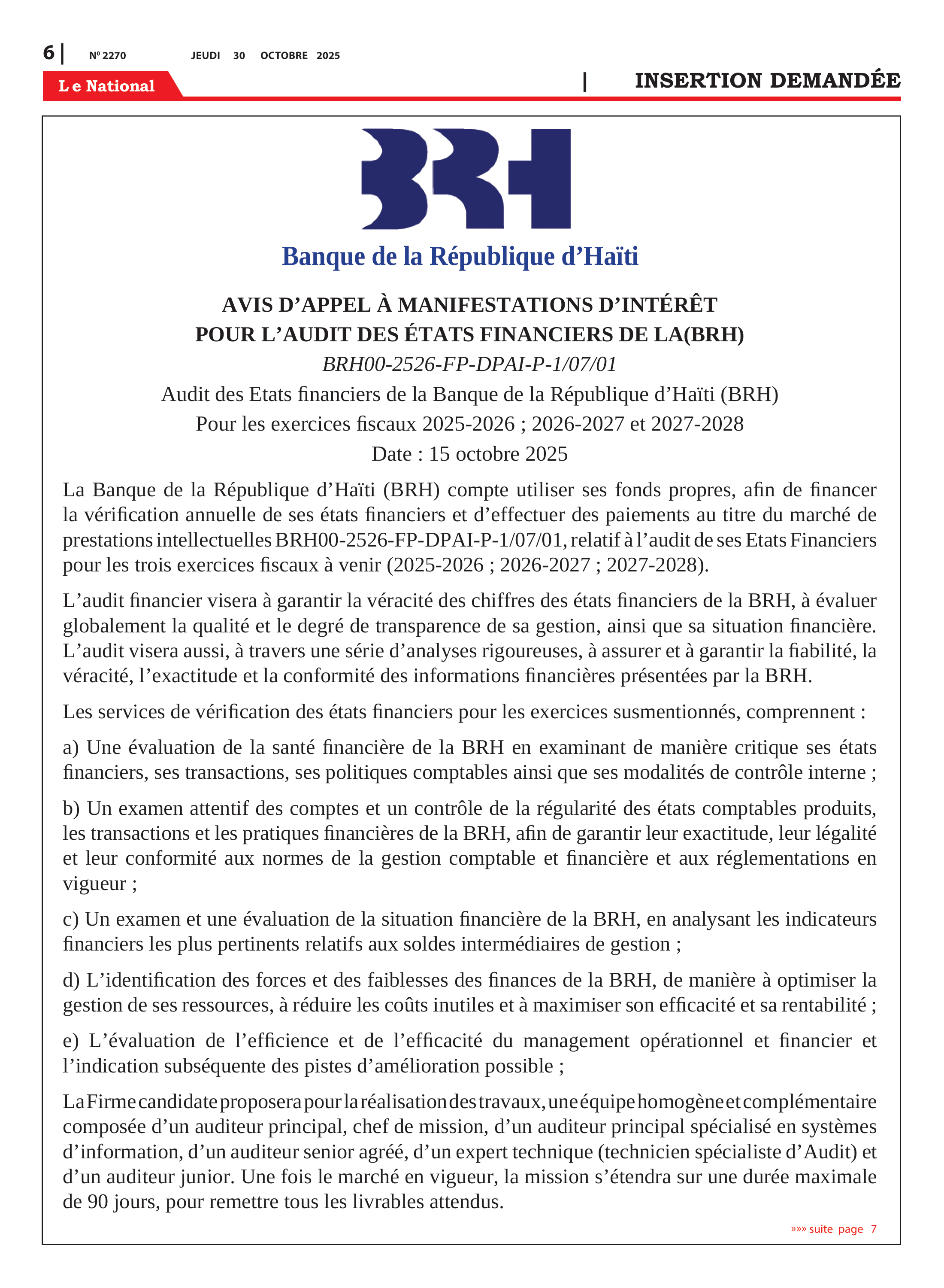 Page 6 de l'édition 2270