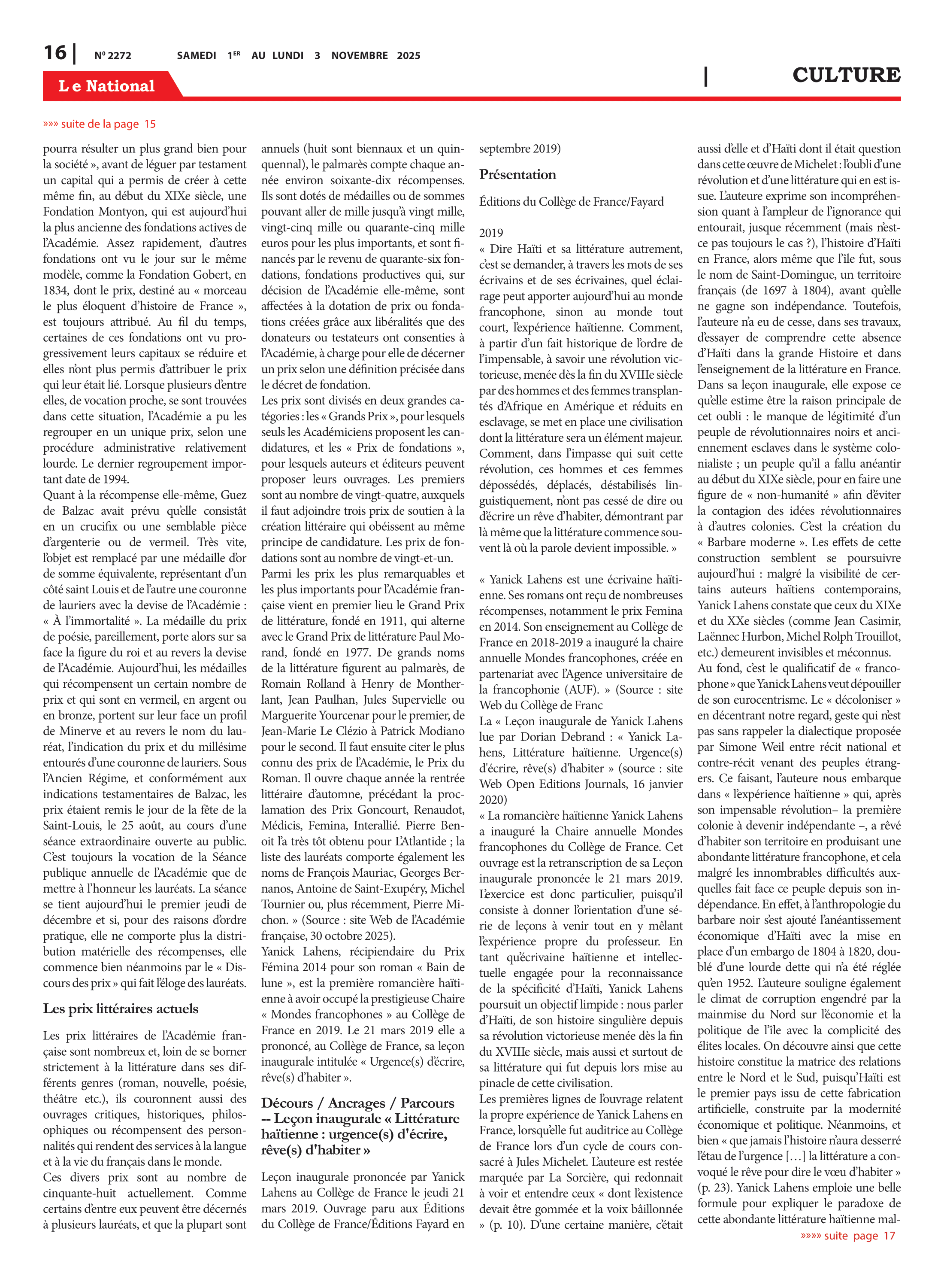 Page 16 de l'édition 2272