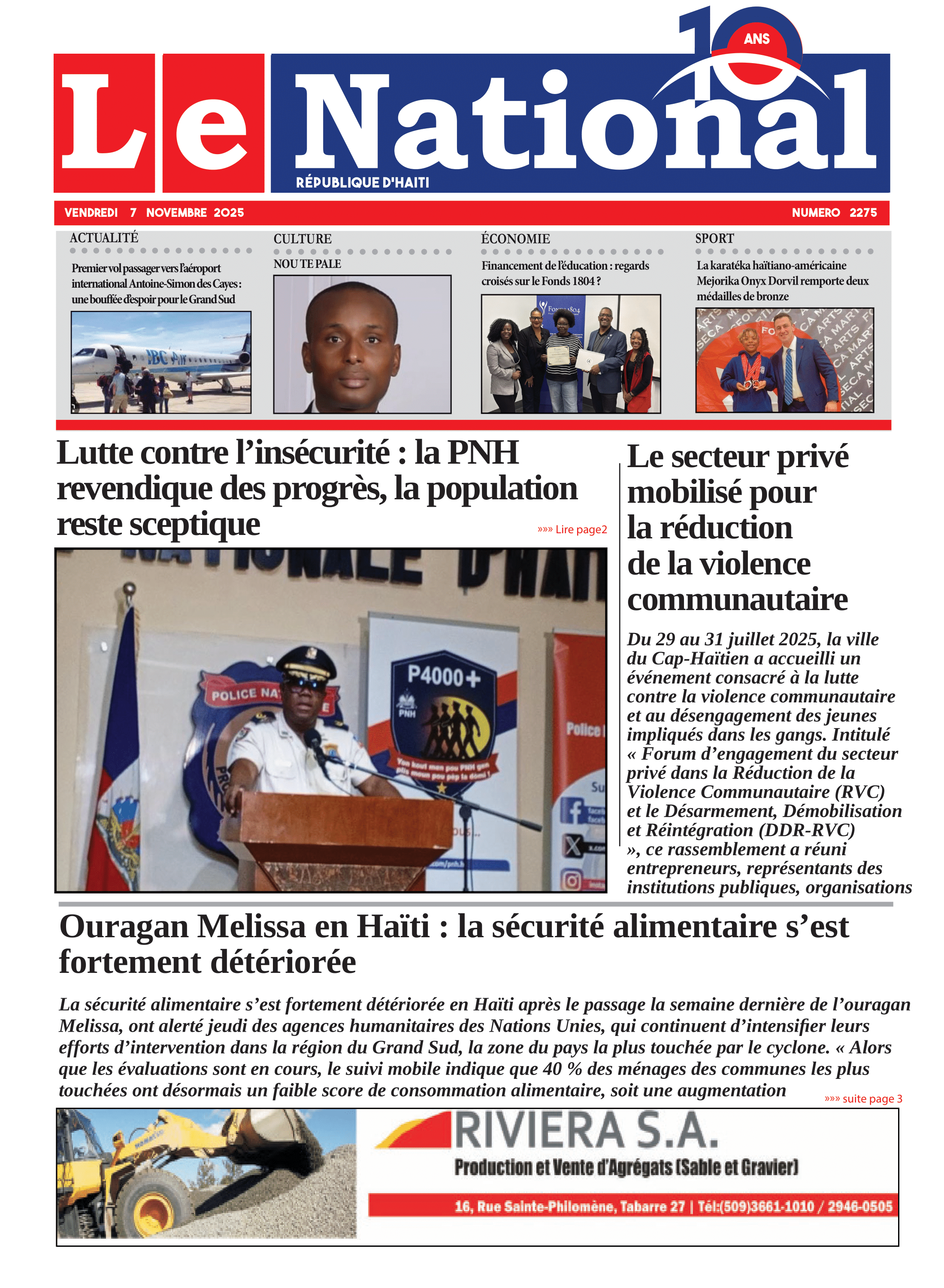 Page 1 de l'édition 2276