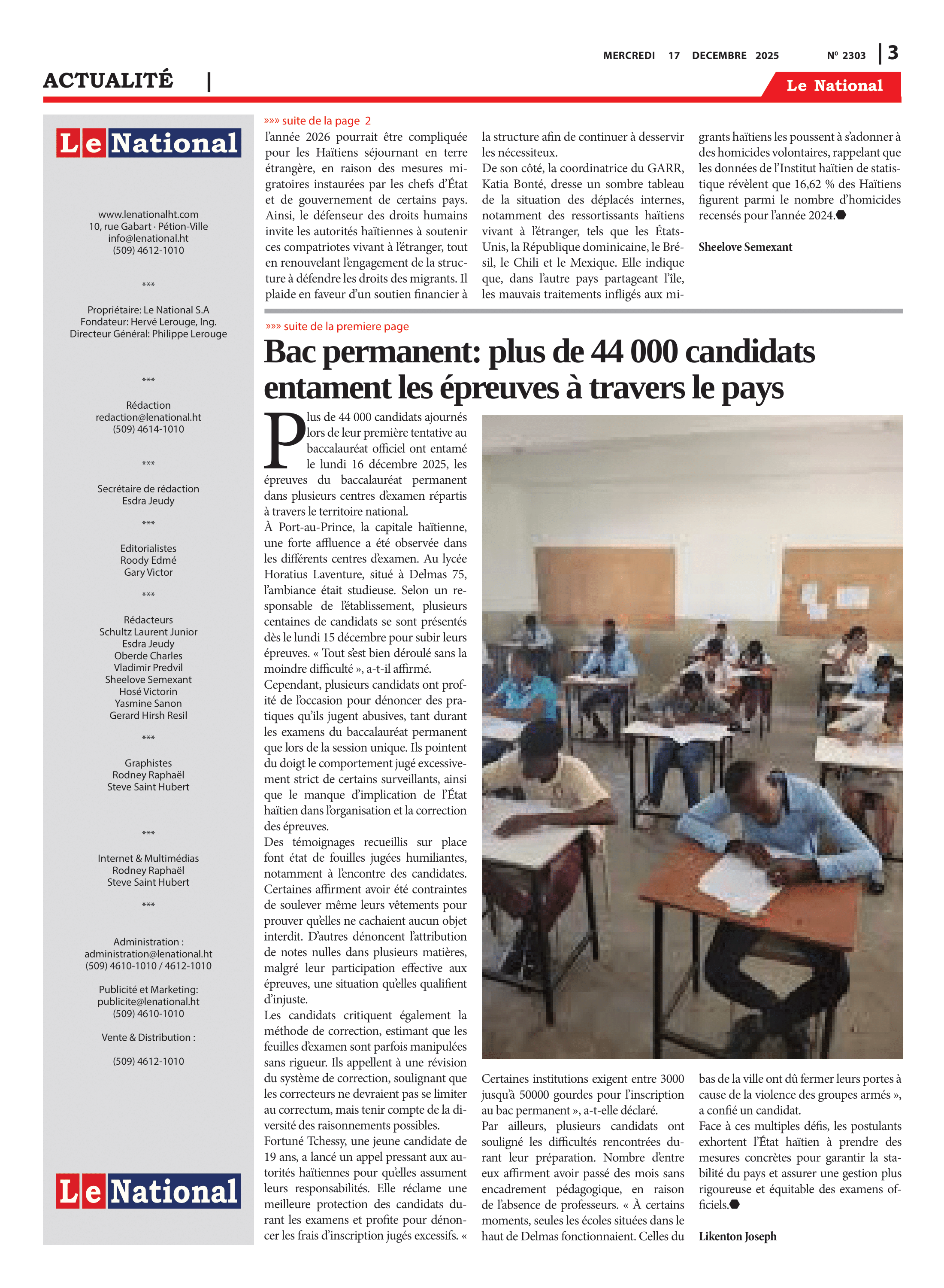 Page 3 de l'édition 2303
