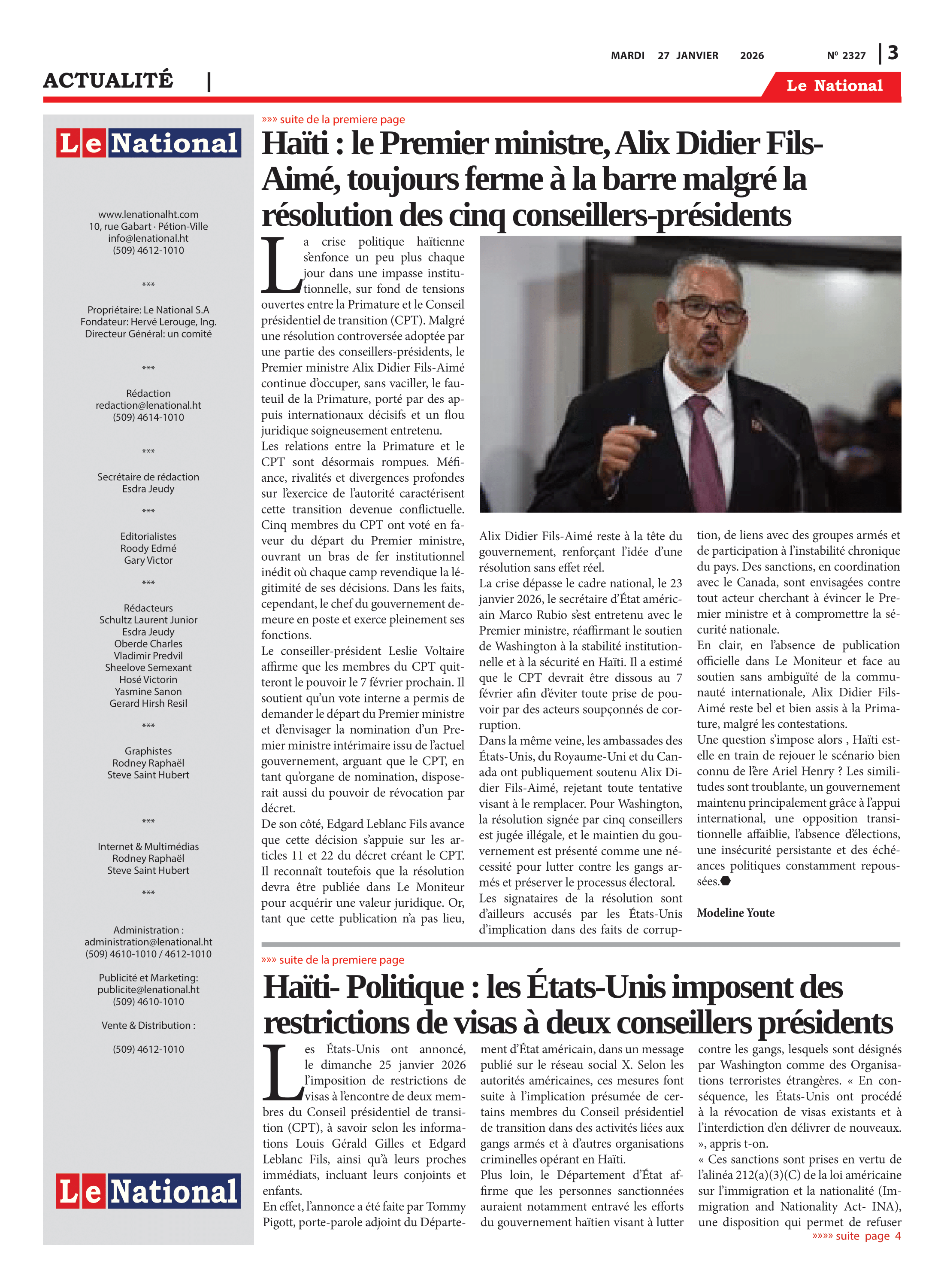 Page 3 de l'édition 2327