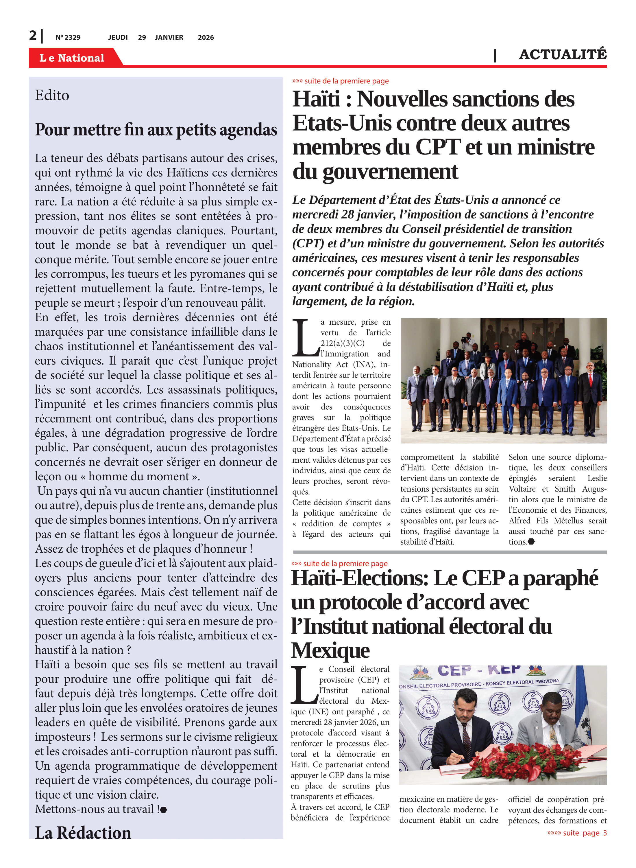 Page 2 de l'édition 2329