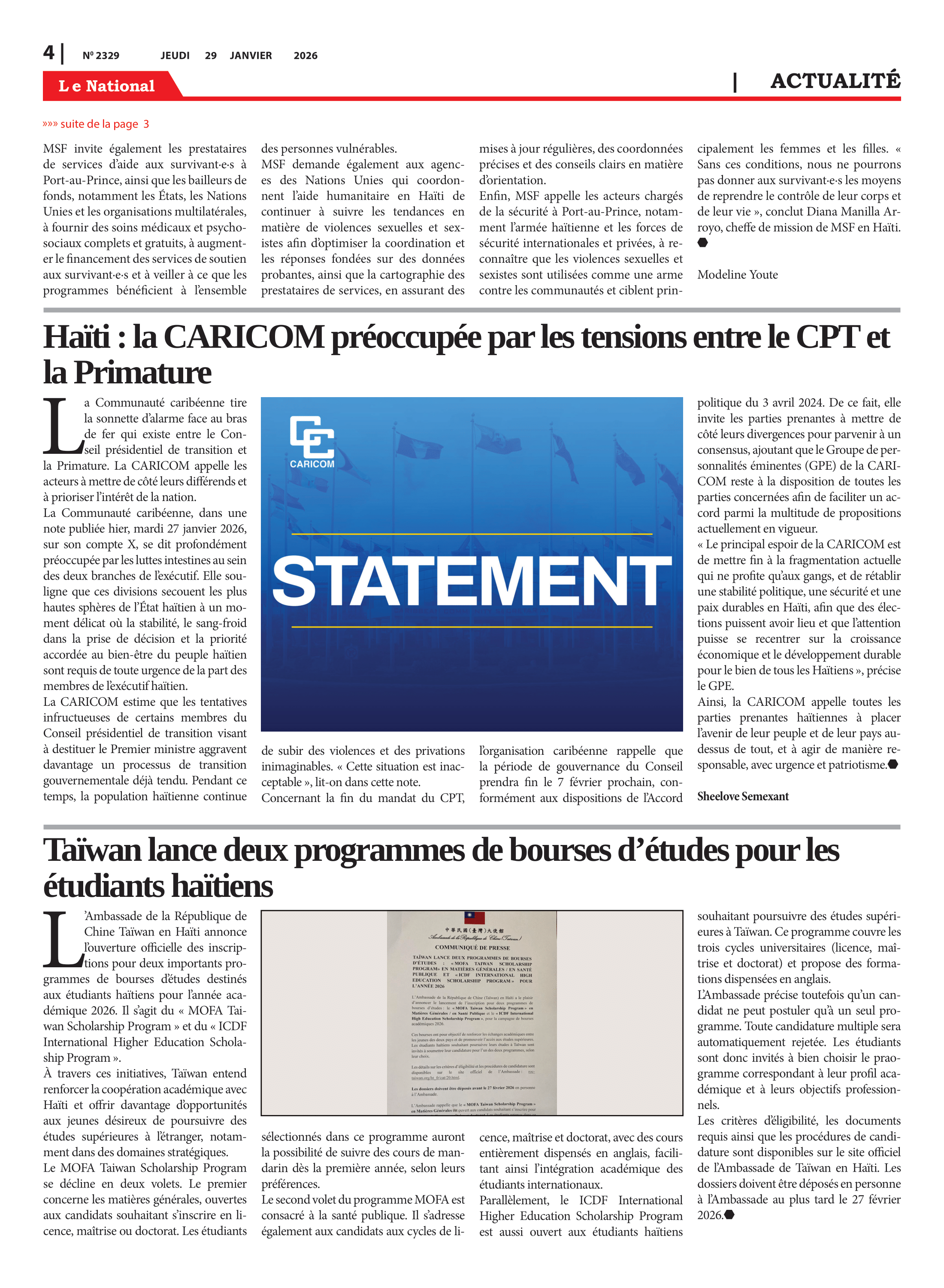 Page 4 de l'édition 2329