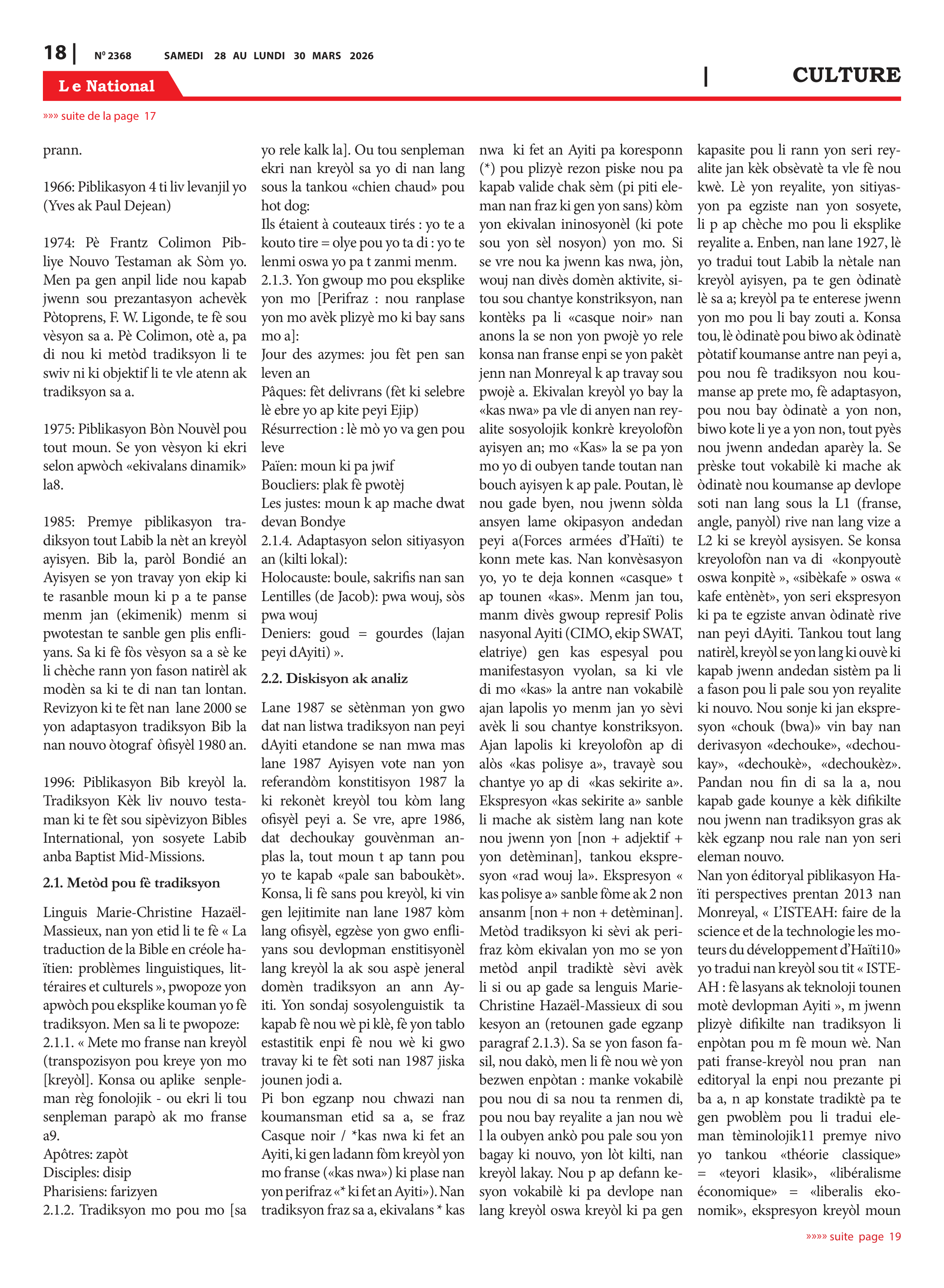 Page 18 de l'édition 2368