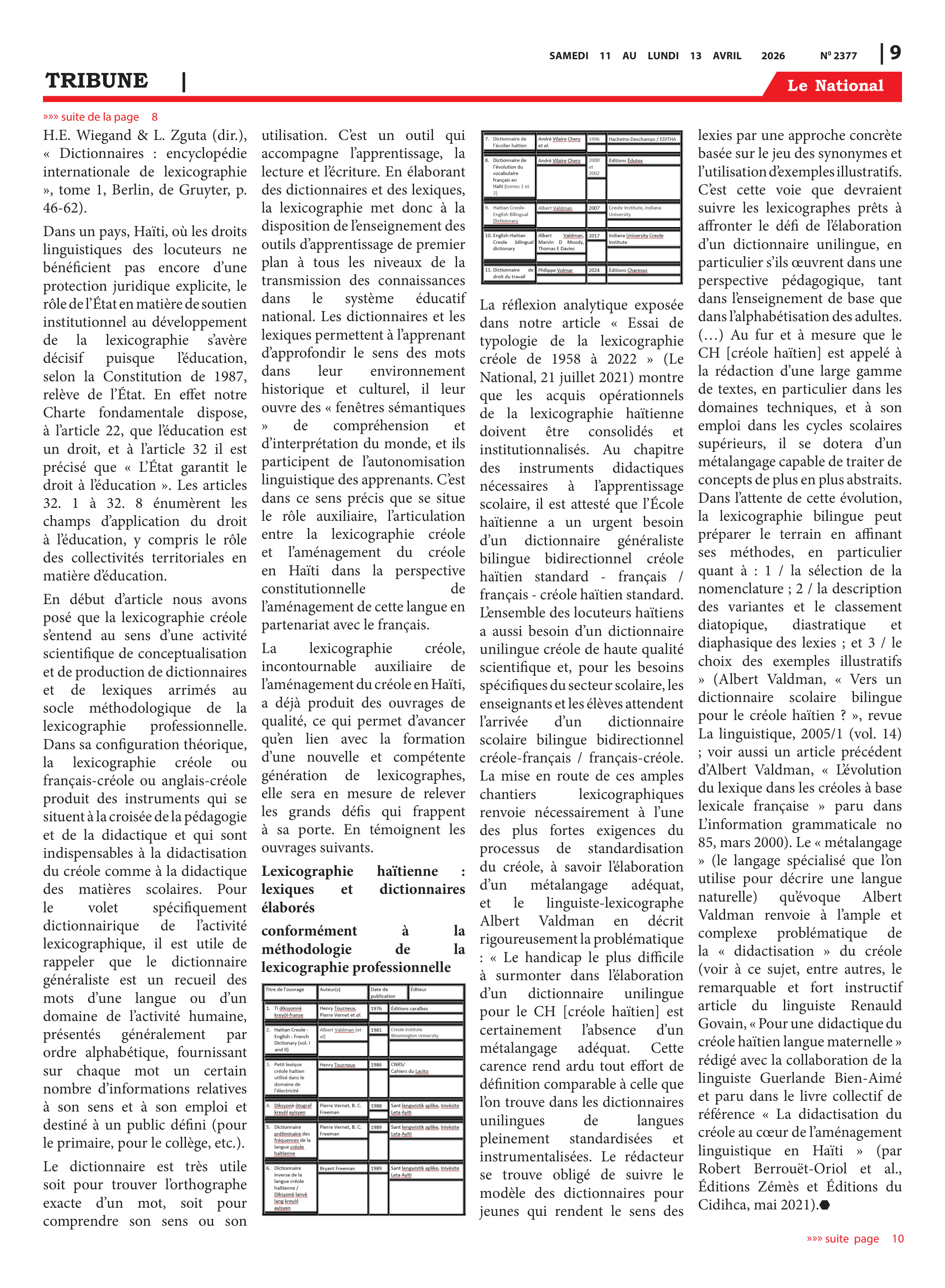 Page 9 de l'édition 2377