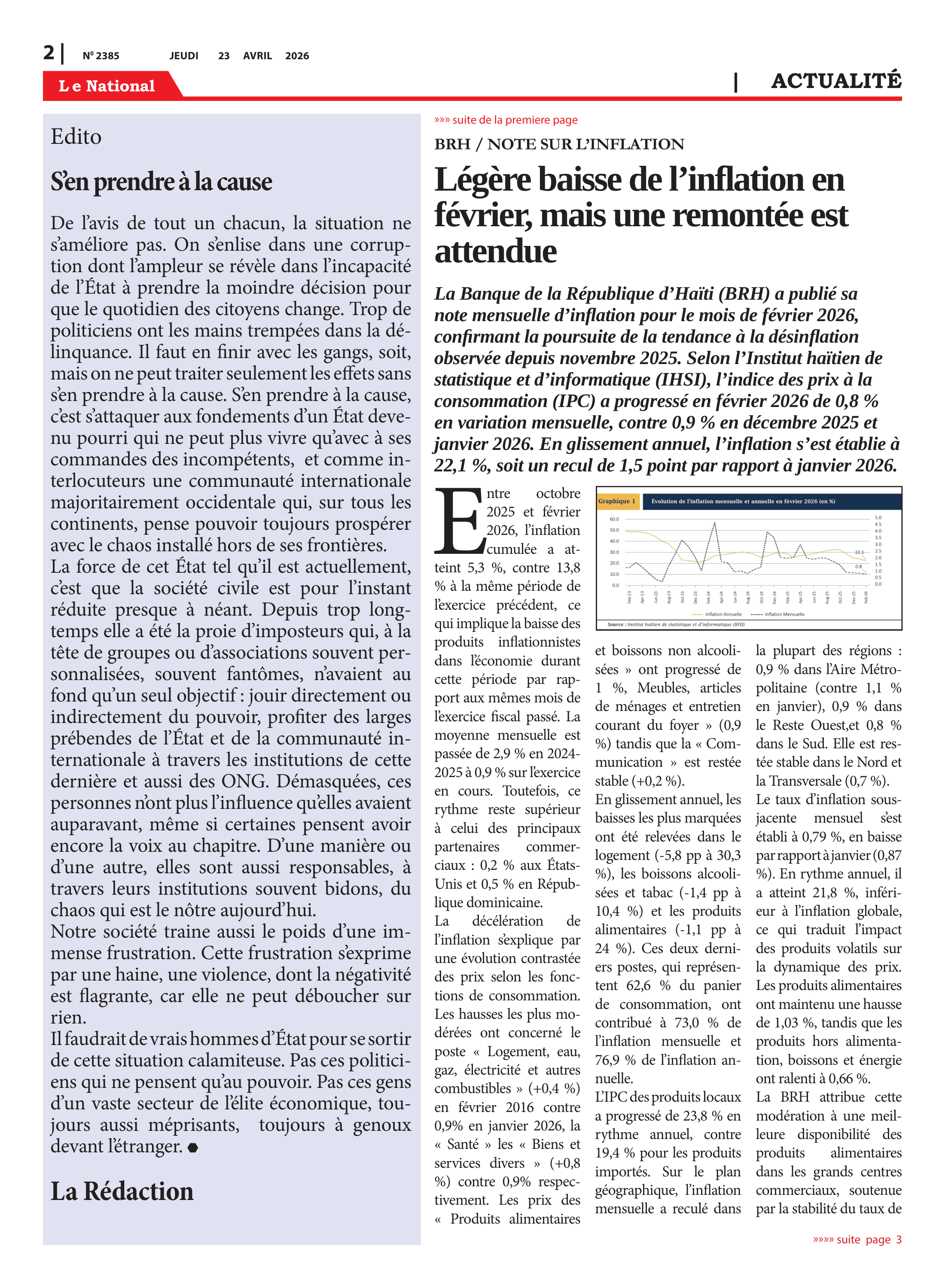 Page 2 de l'édition 2385