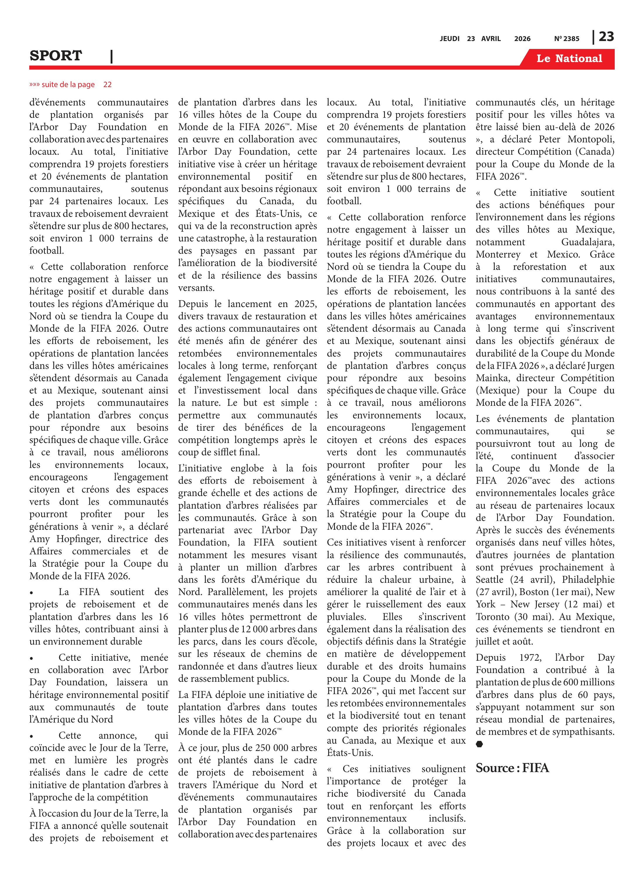 Page 23 de l'édition 2385