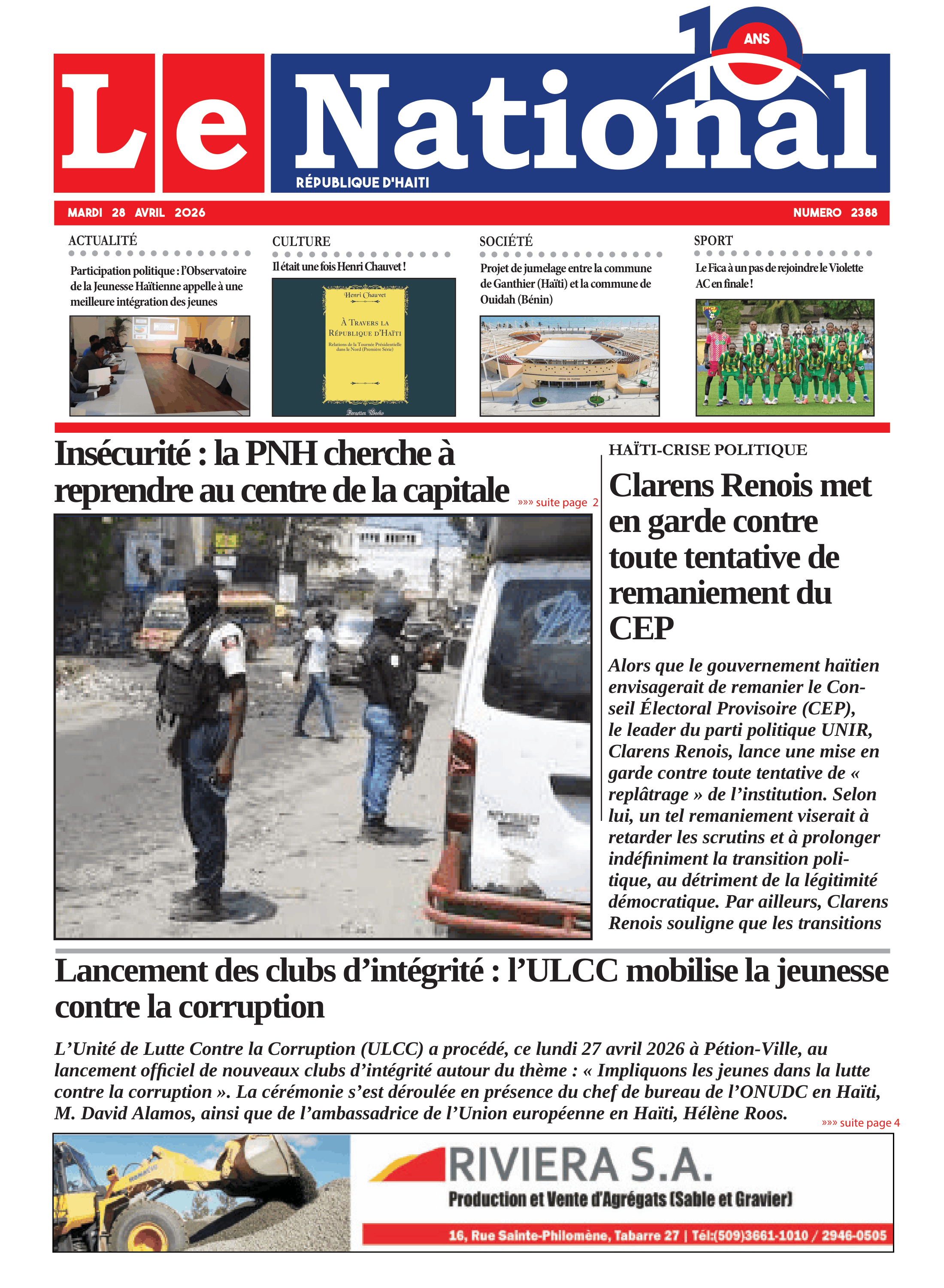 Page 1 de l'édition 2388