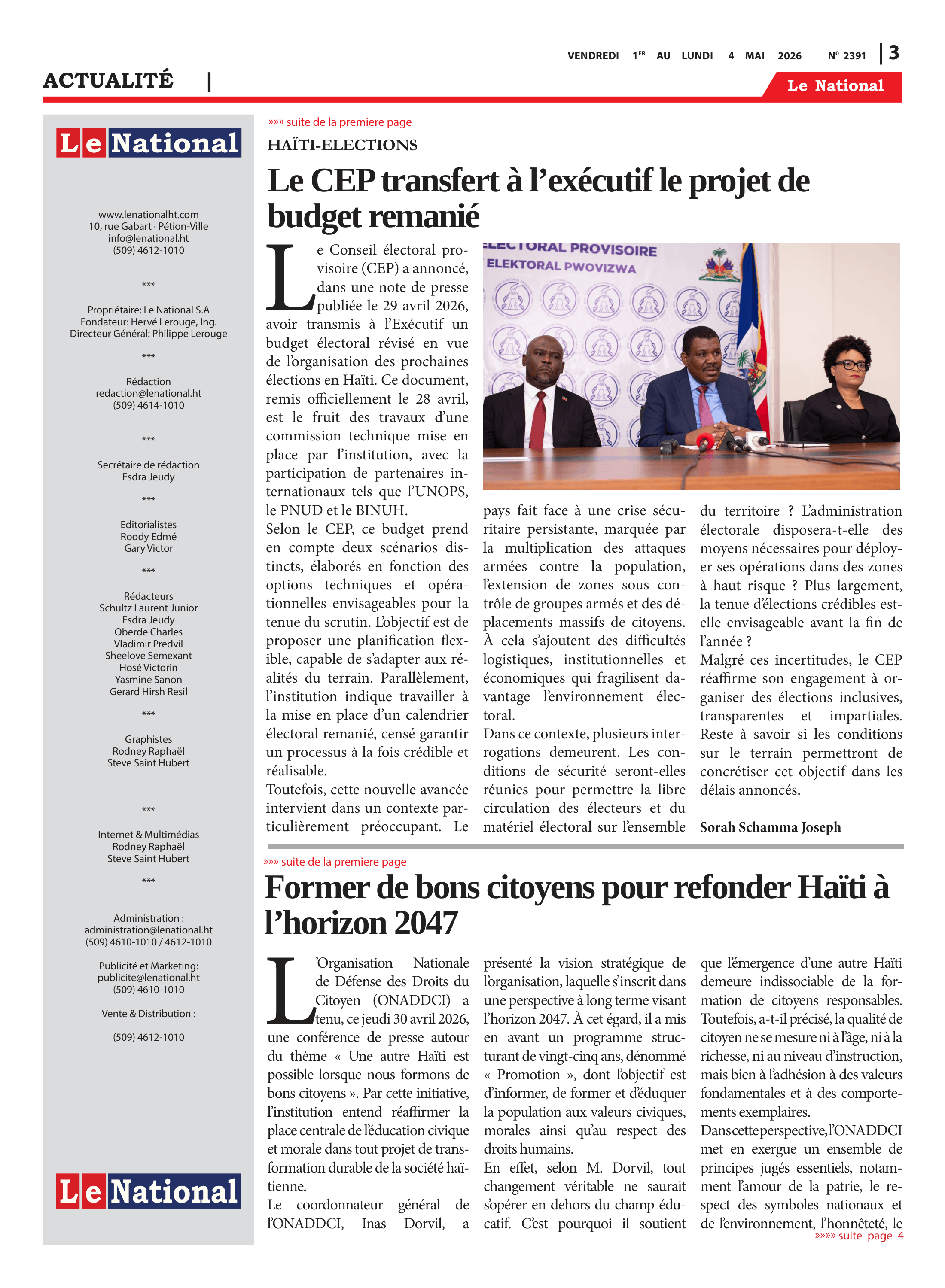 Page 3 de l'édition 2391