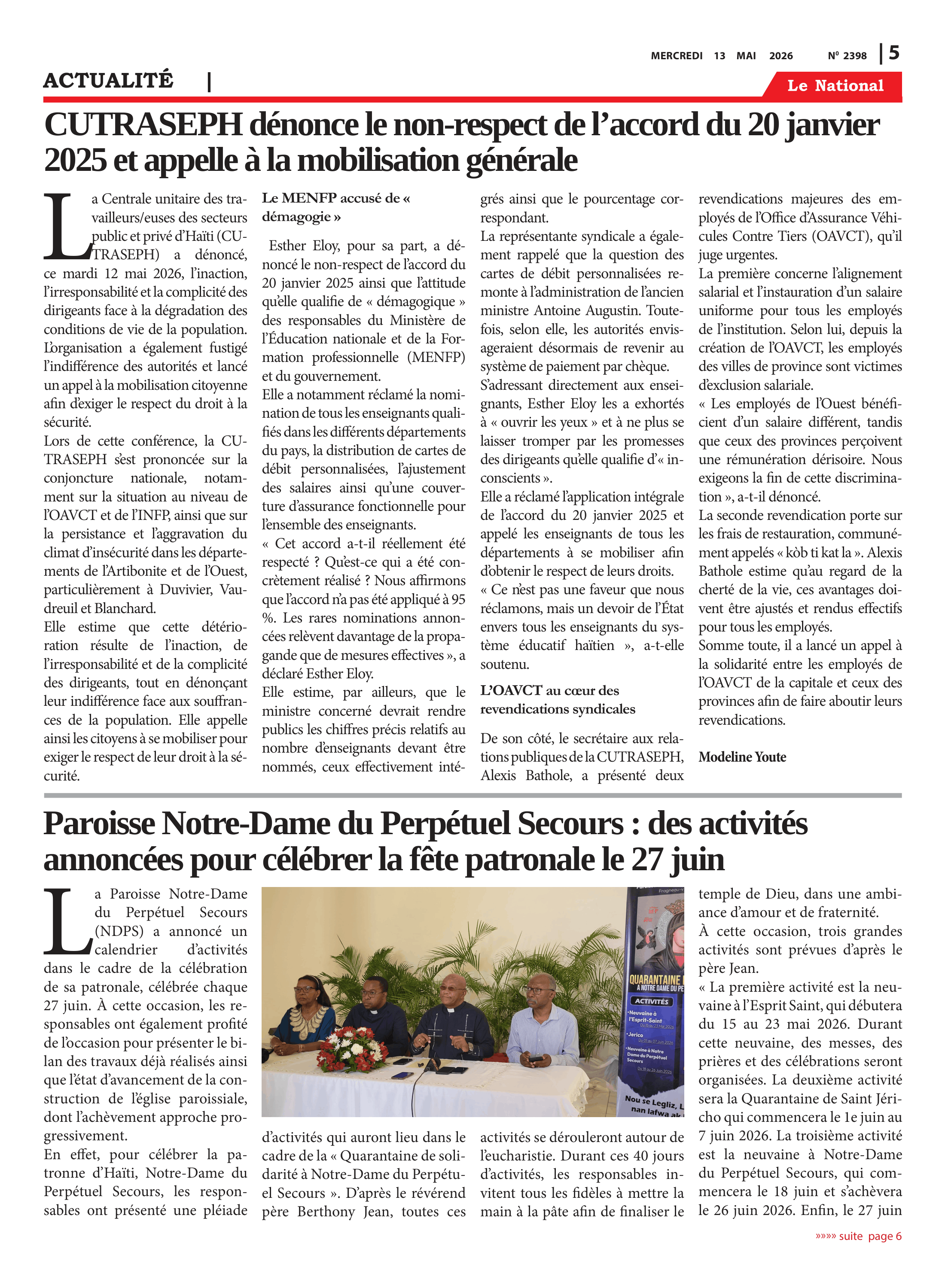 Page 5 de l'édition 2398