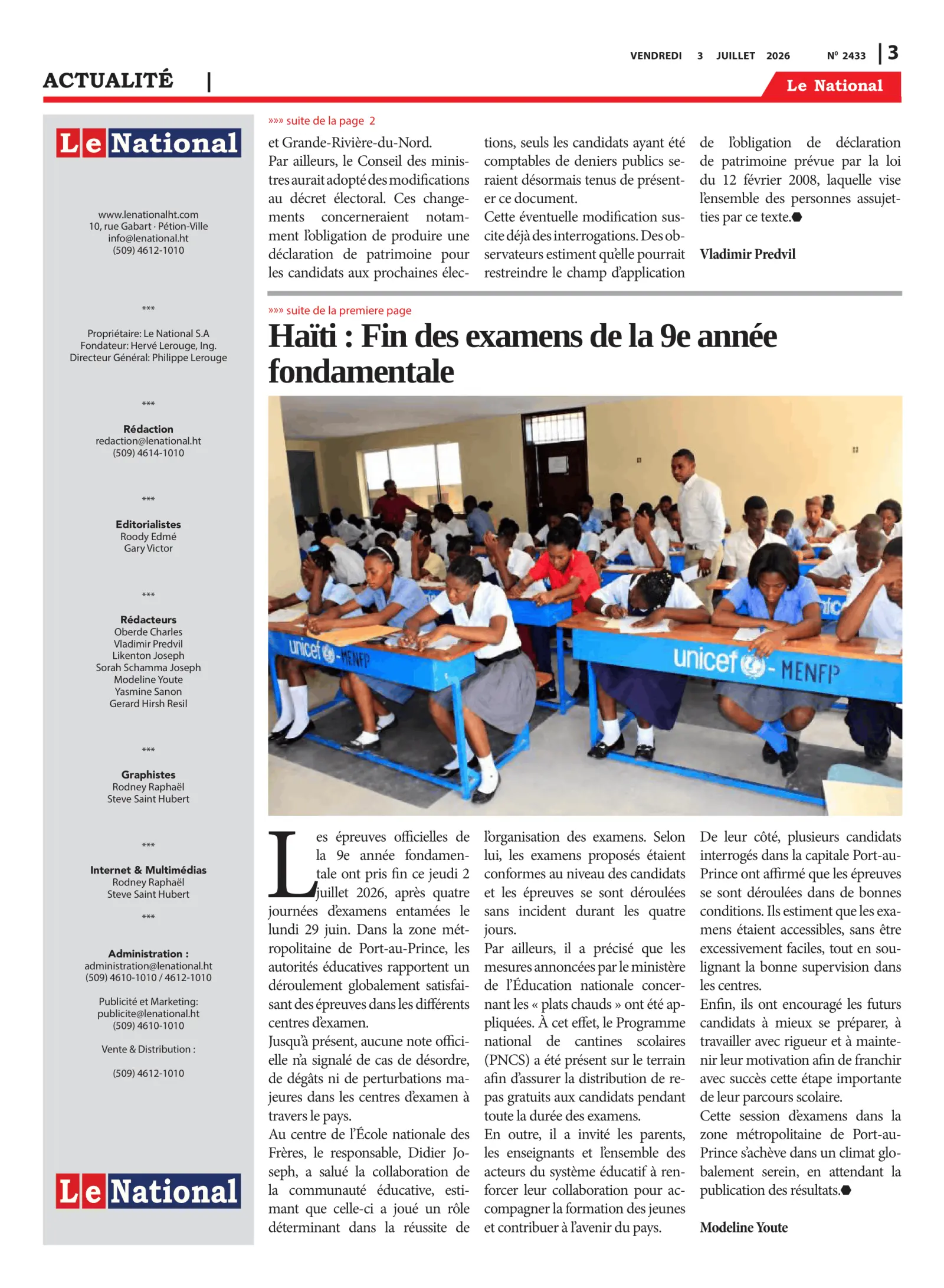 Page 3 de l'édition 2433