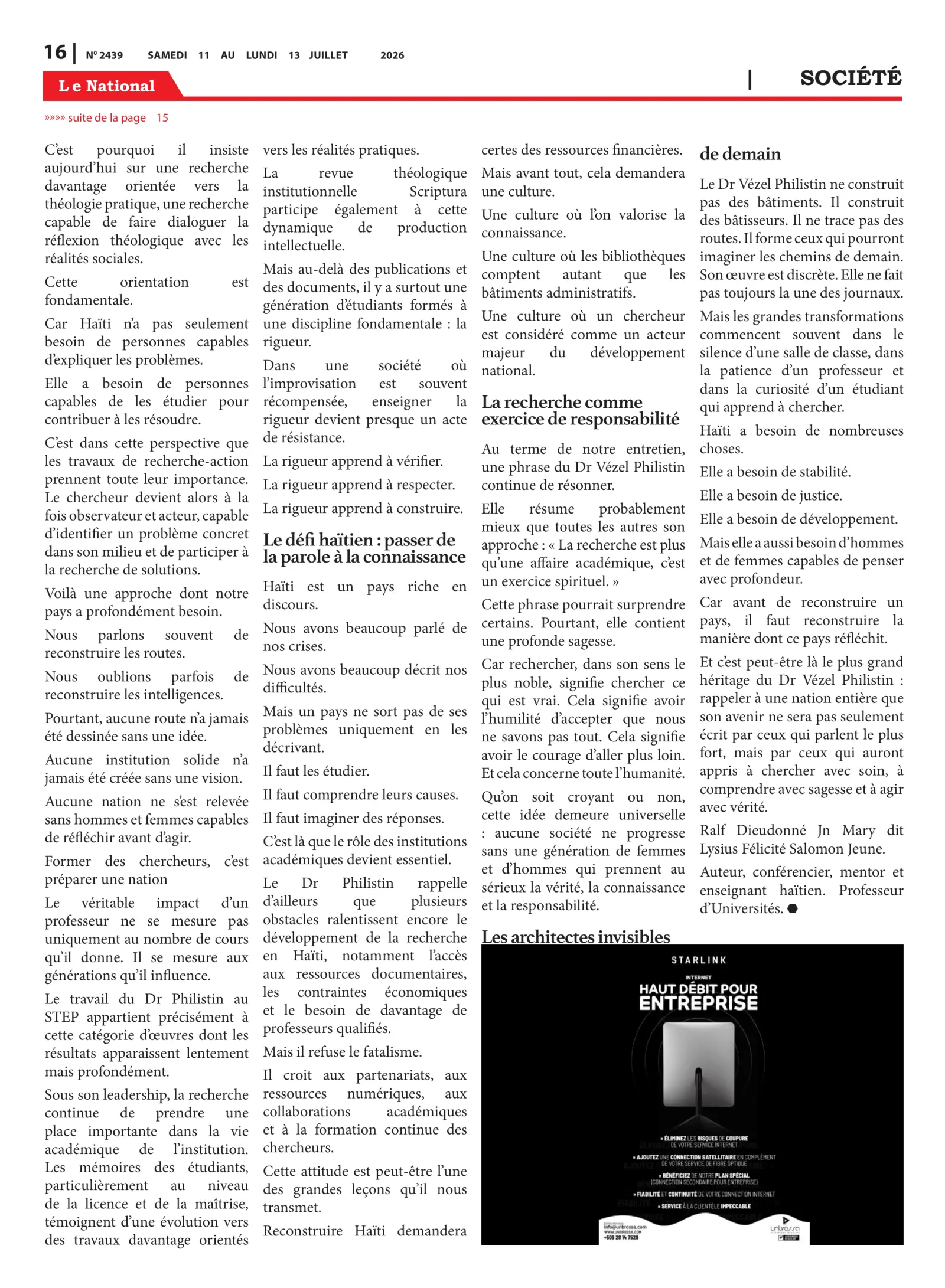 Page 16 de l'édition 2439