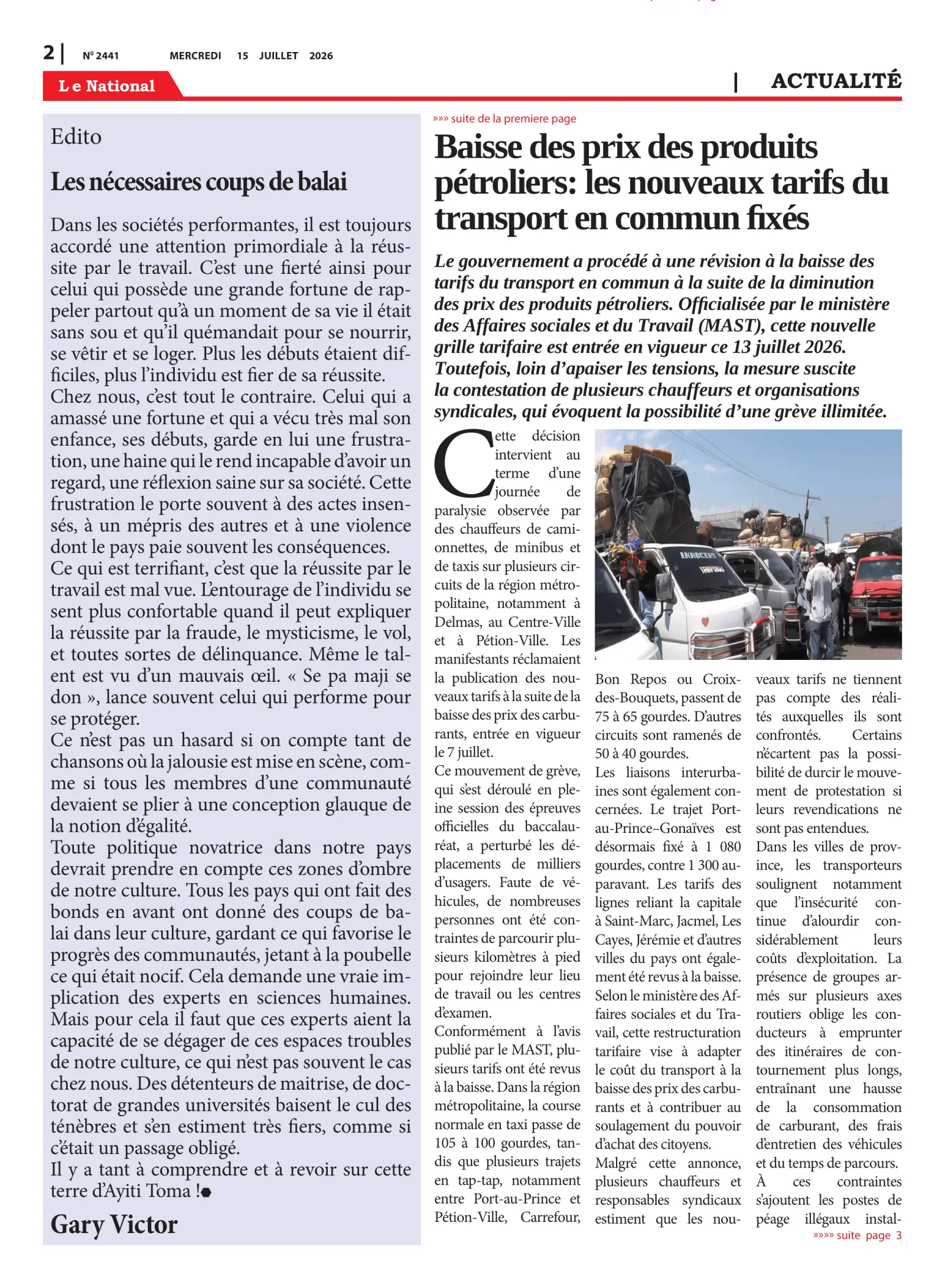 Page 2 de l'édition 2441