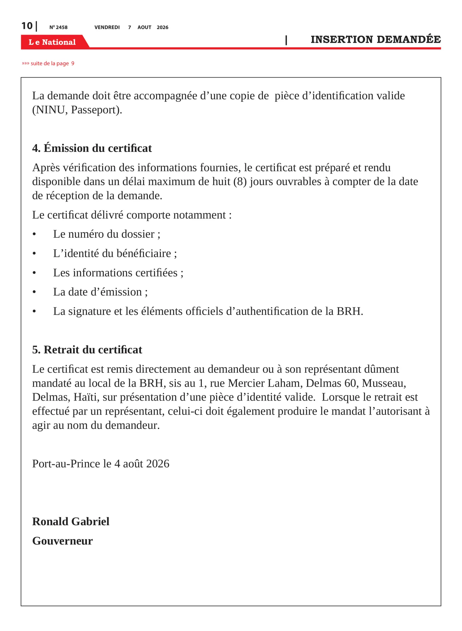 Page 10 de l'édition 2458