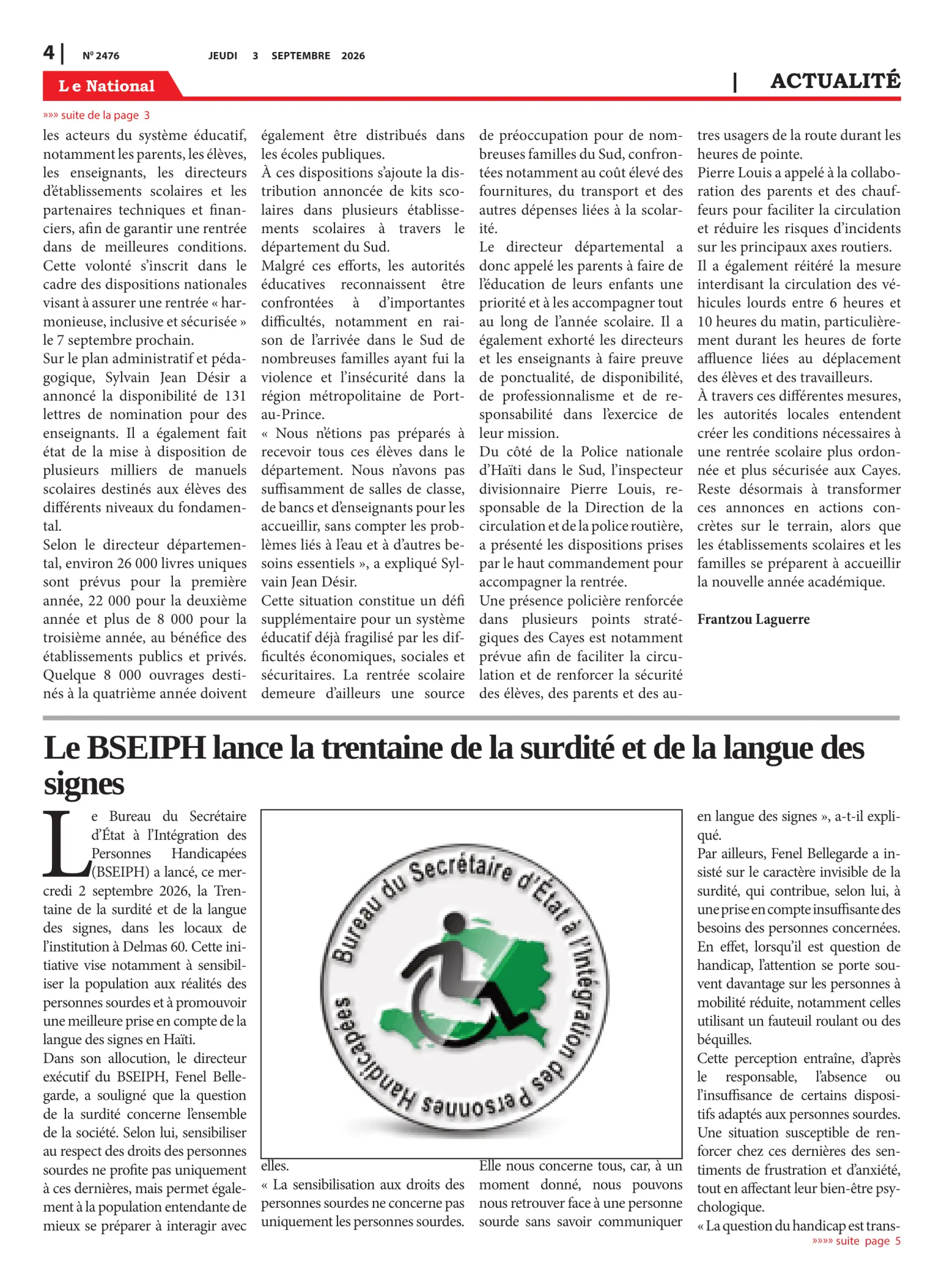 Page 4 de l'édition 2476