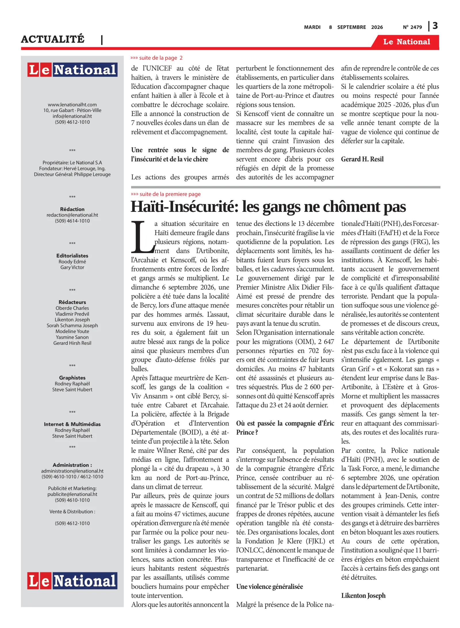 Page 3 de l'édition 2479