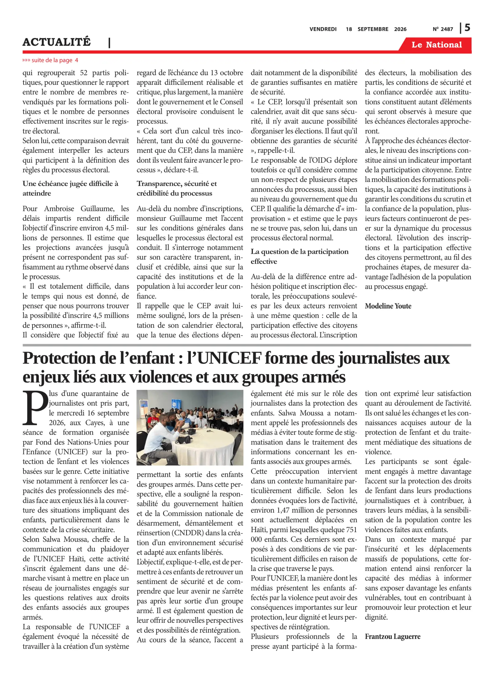 Page 5 de l'édition 2487