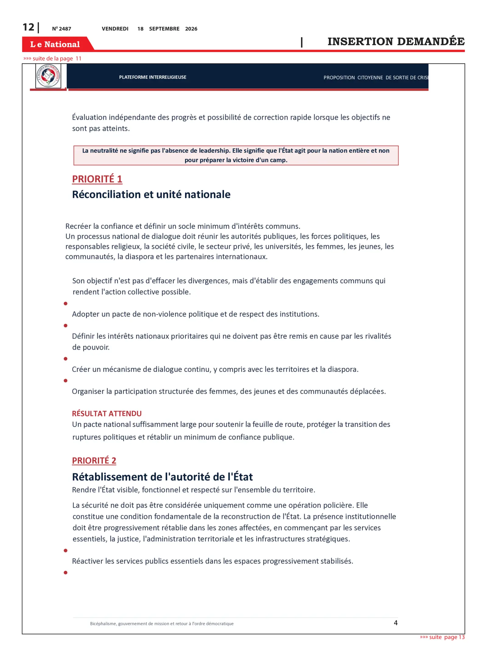 Page 12 de l'édition 2487