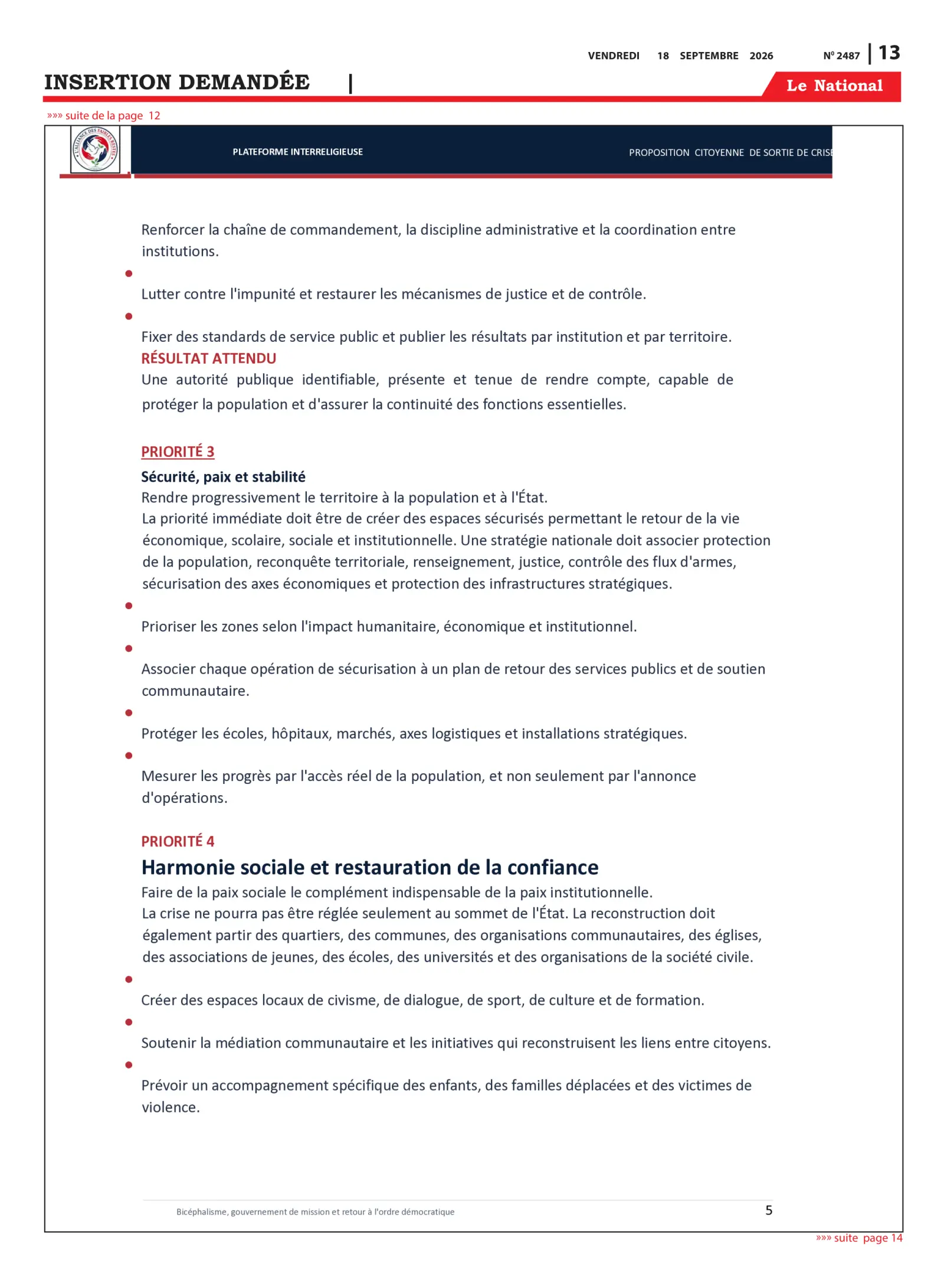 Page 13 de l'édition 2487