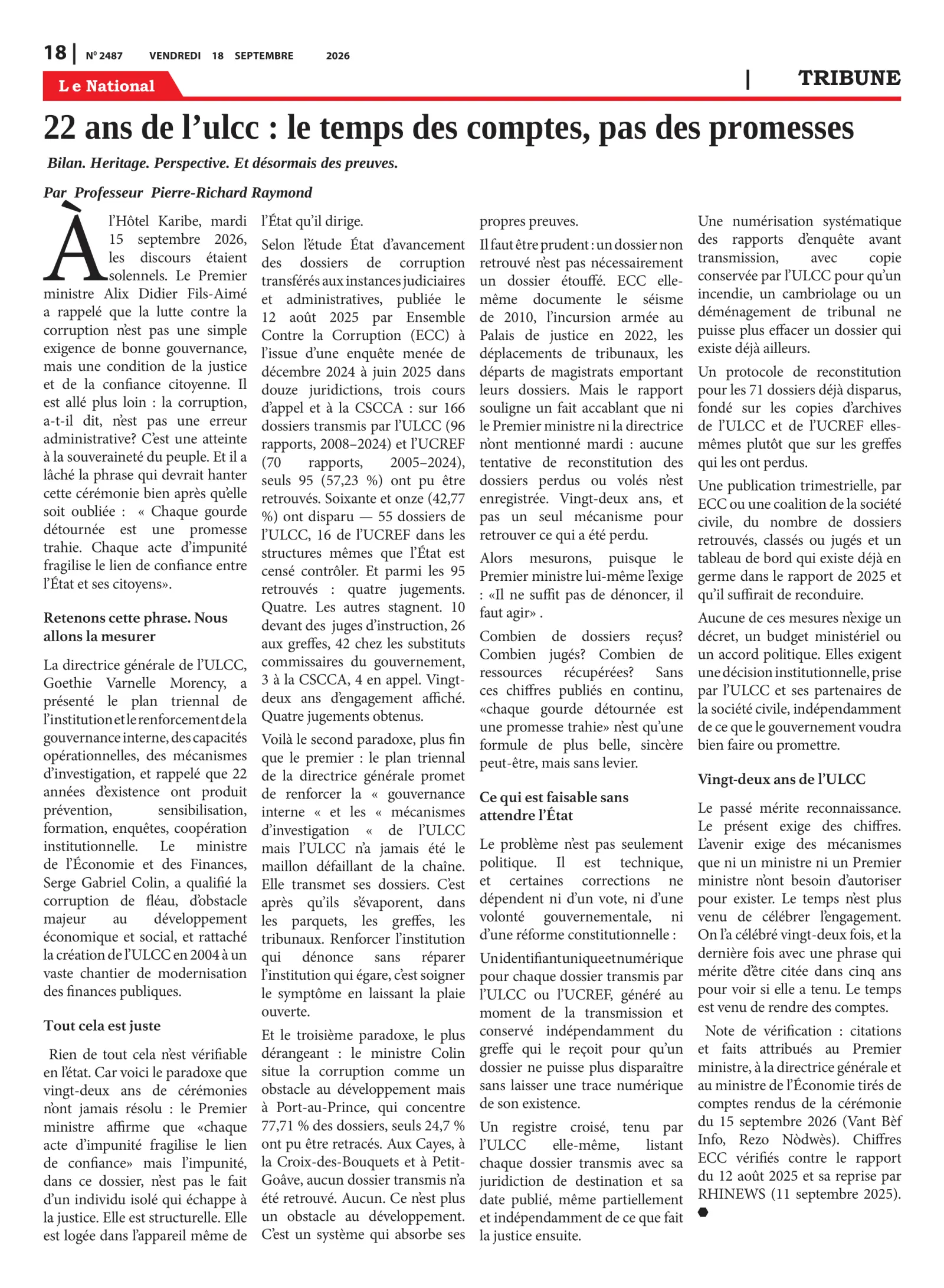 Page 18 de l'édition 2487
