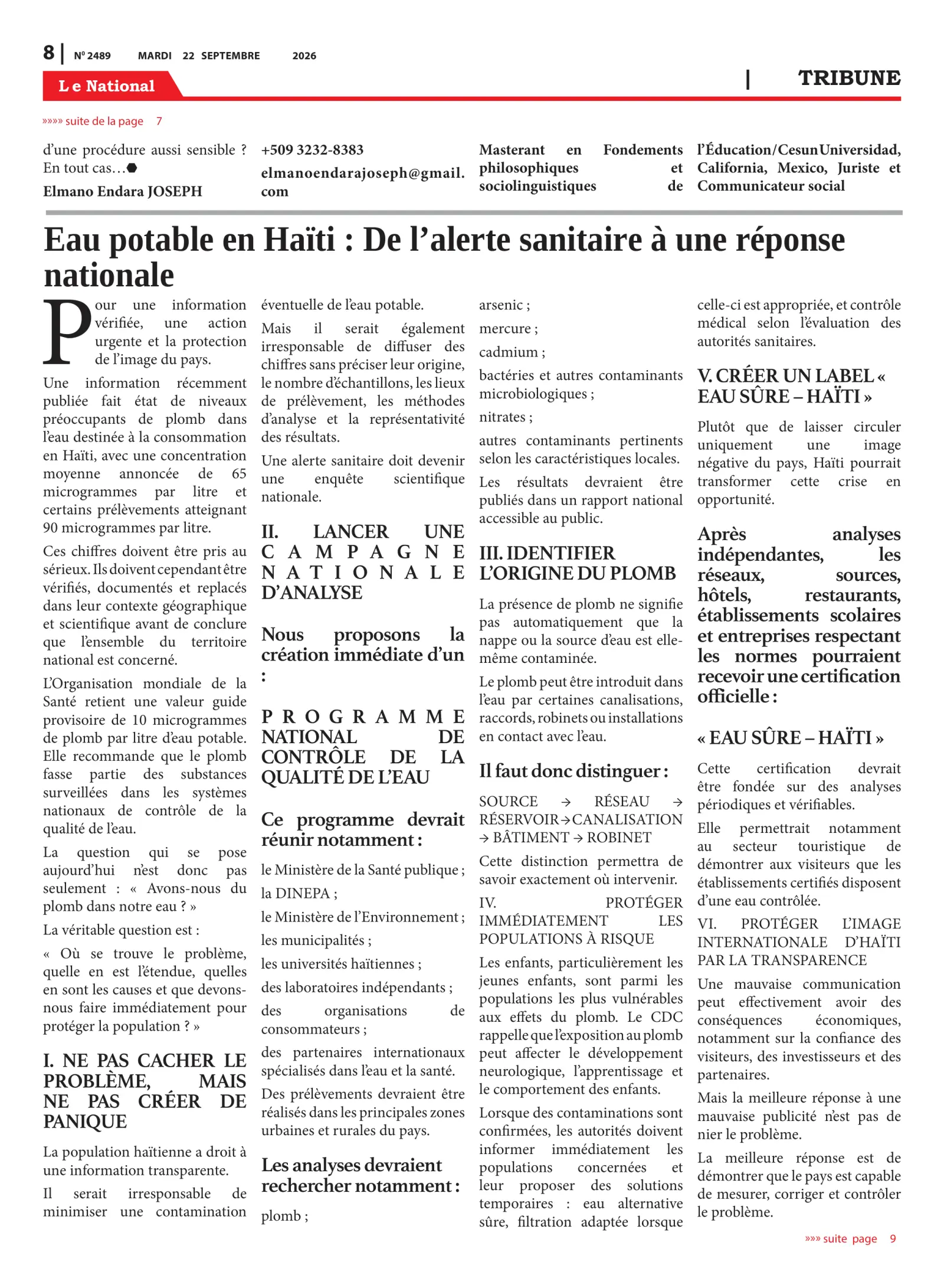 Page 8 de l'édition 2489