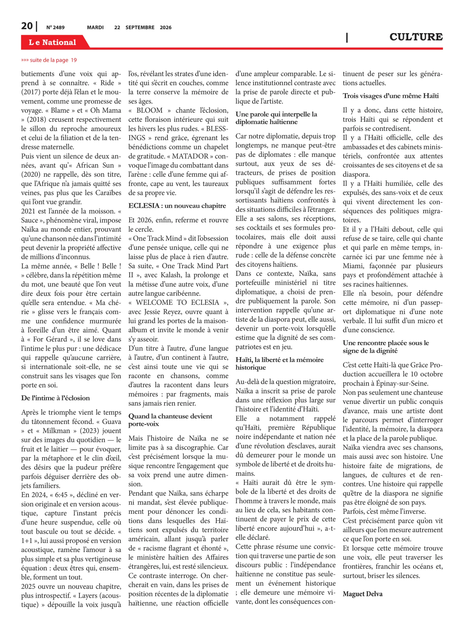 Page 20 de l'édition 2489