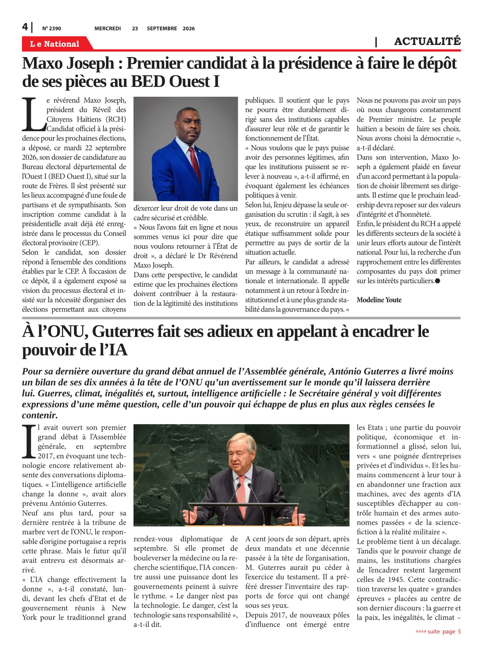 Page 4 de l'édition 2490