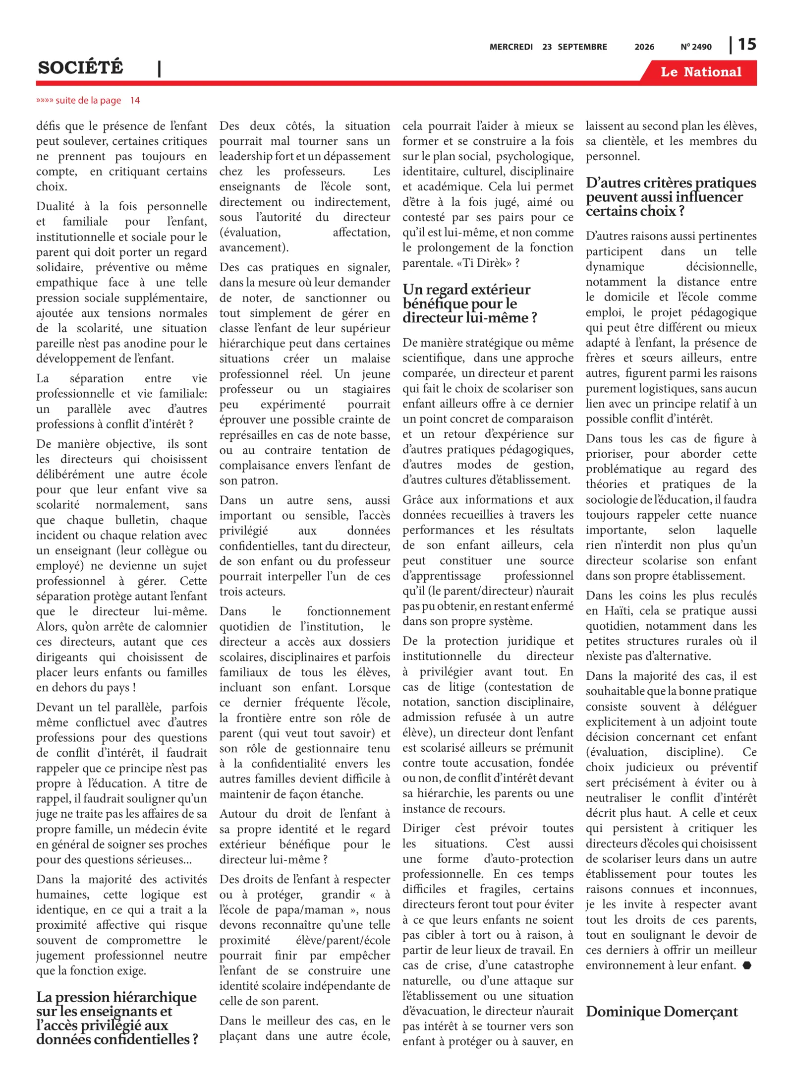 Page 15 de l'édition 2490