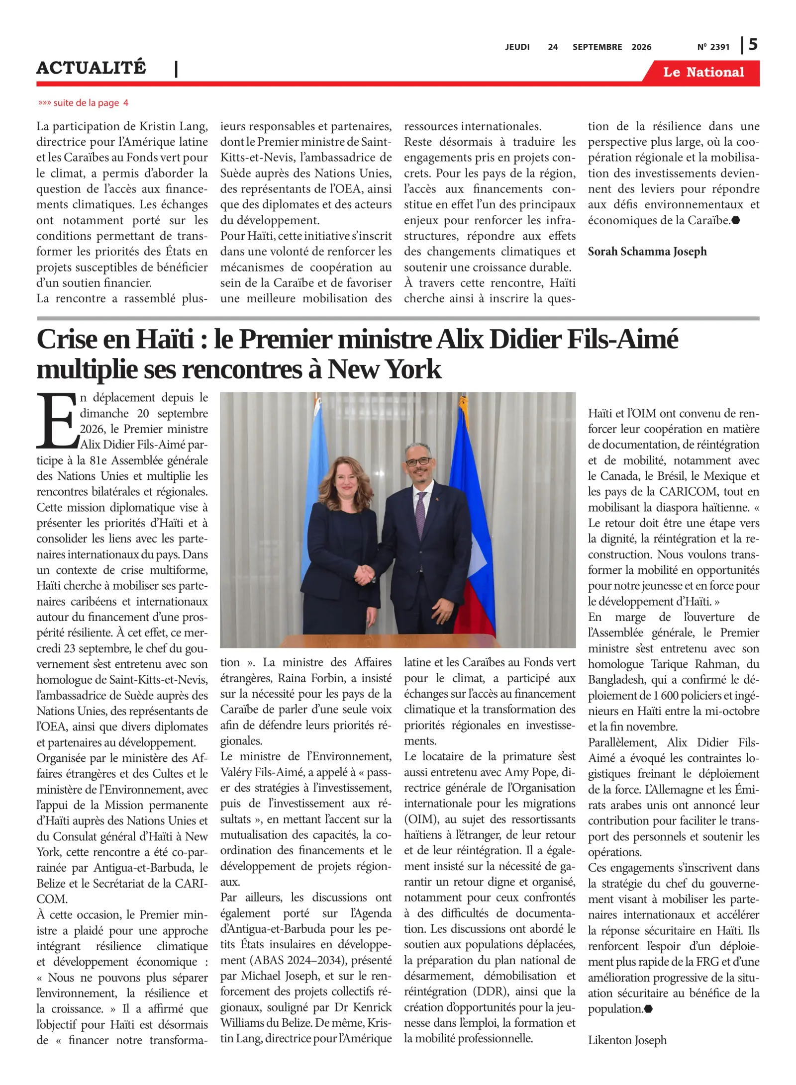 Page 5 de l'édition 2491